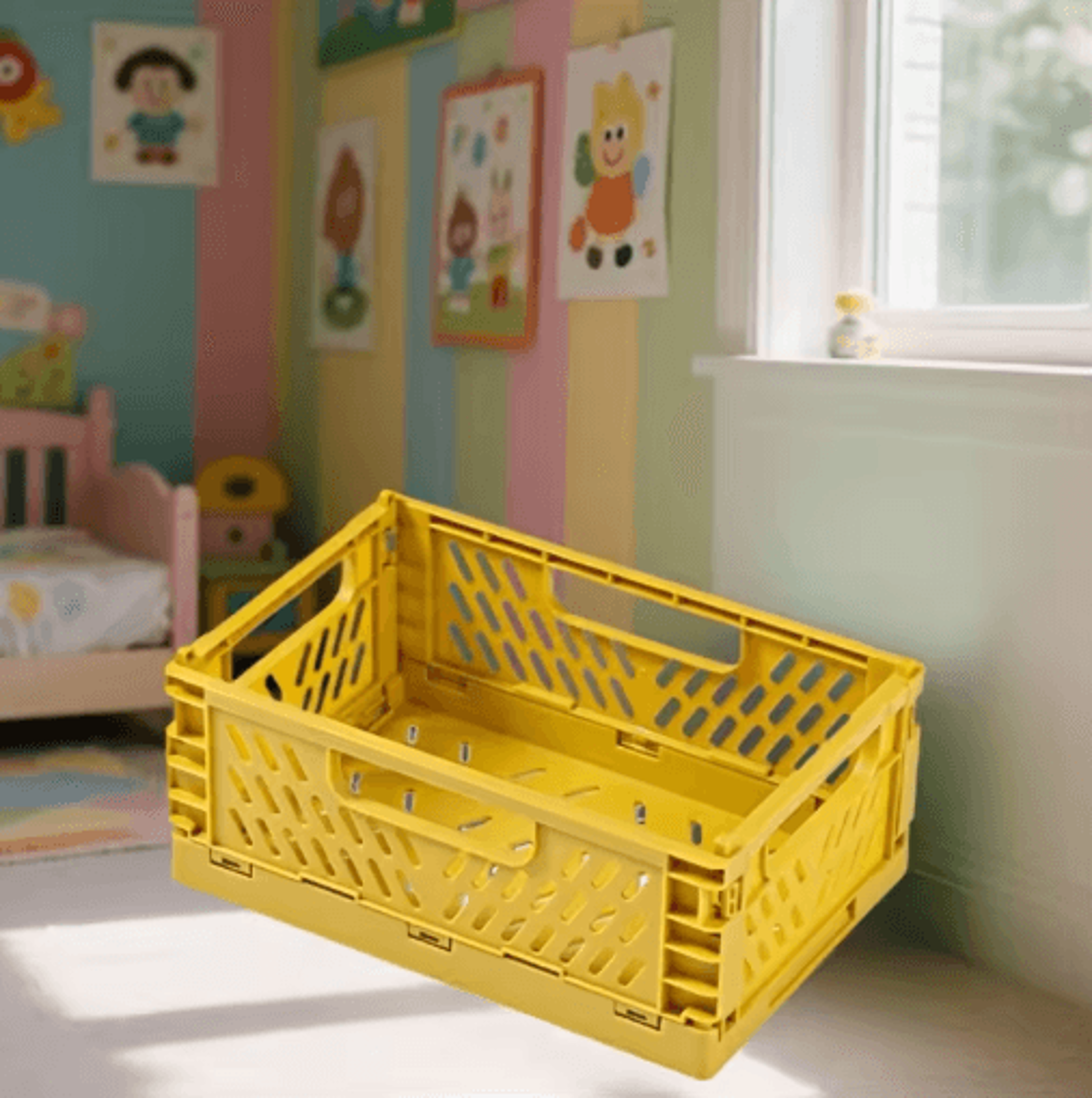 Foldable Plastic Storage Crates Durable Organizer Bins For Small Spaces 2