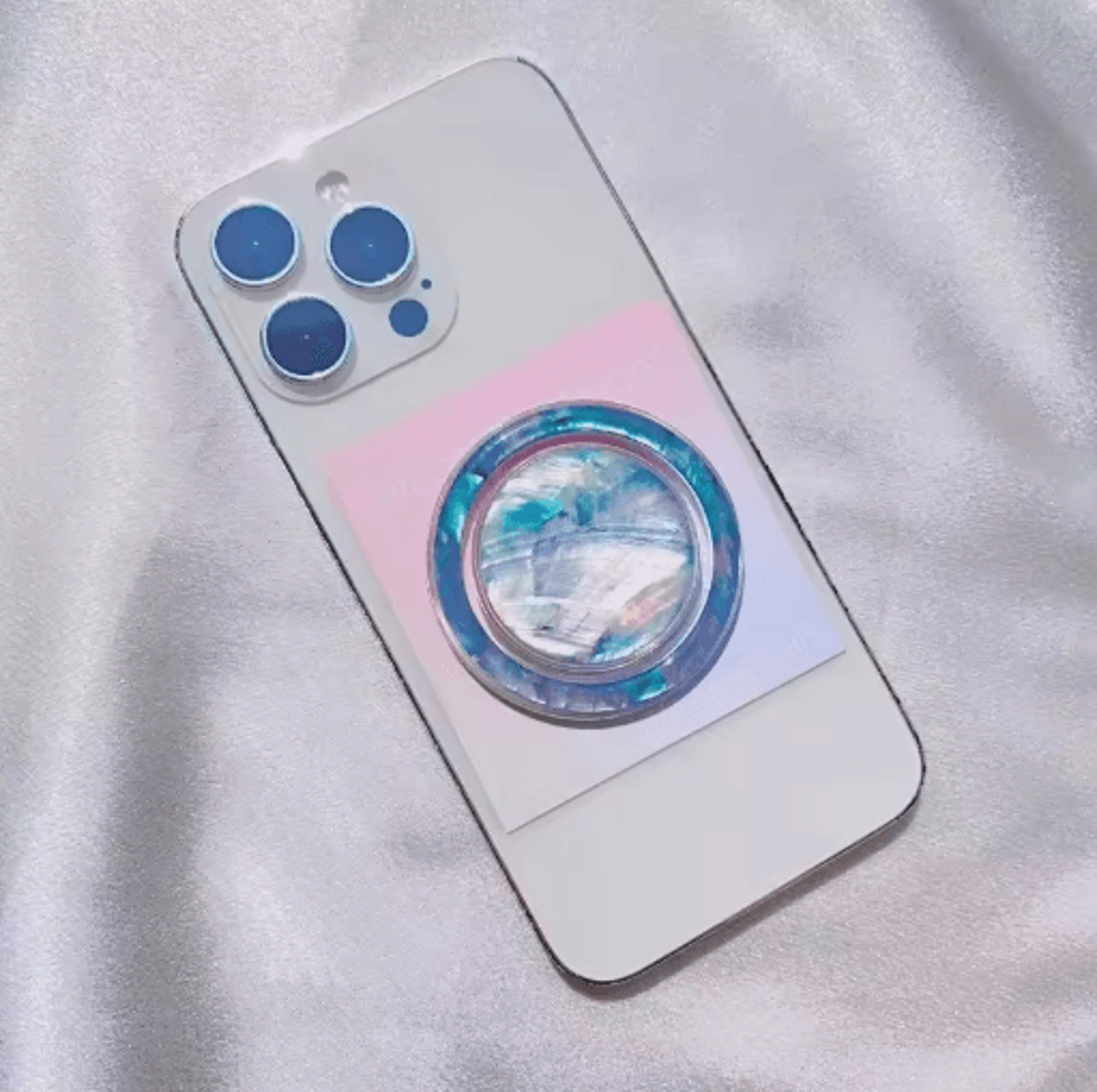 MagSafe Round Retractable Magnetic Phone Holder Colorful Scallop Grip Stand 5