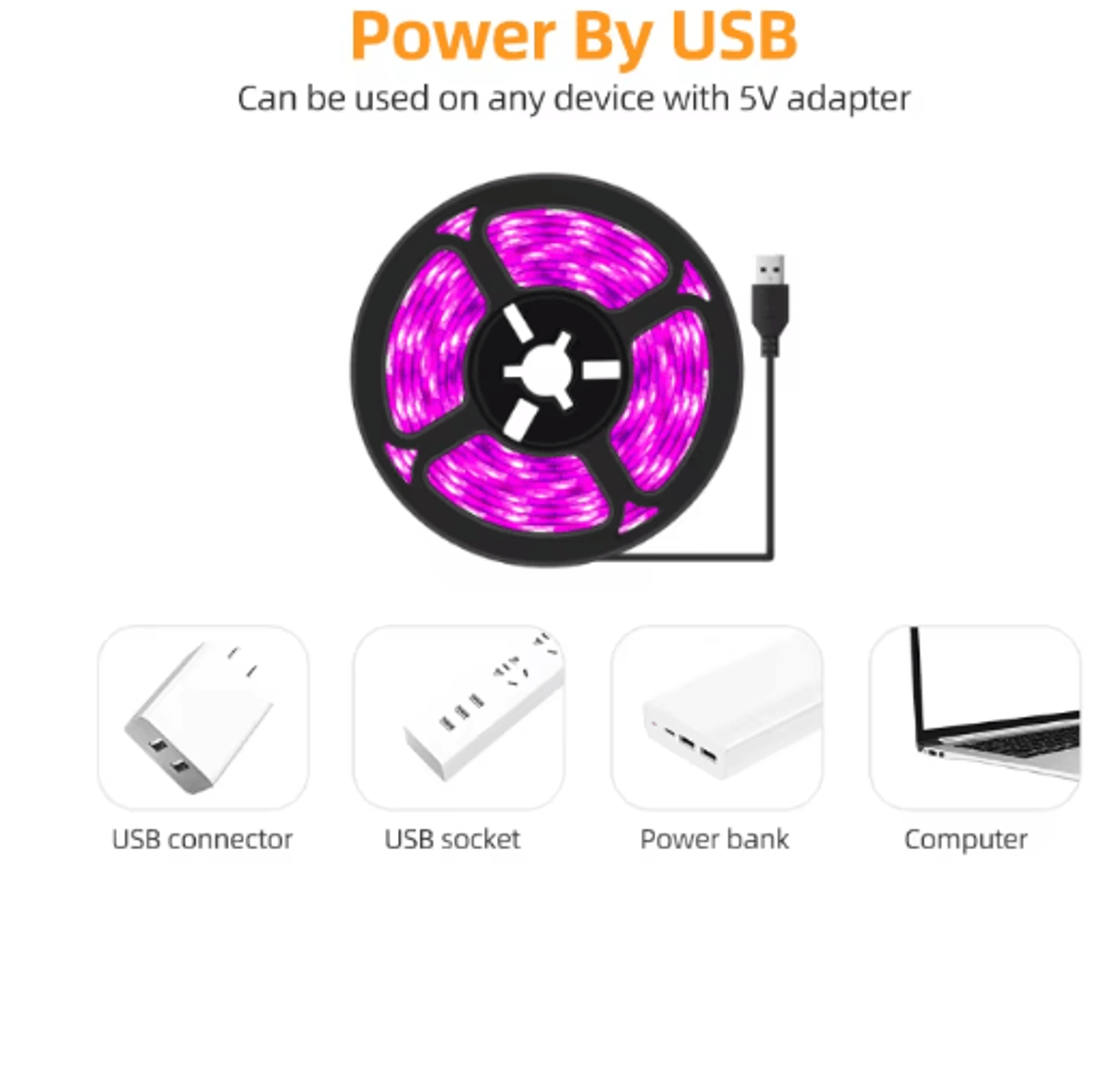 LED Grow Light Strip  Full Spectrum USB Phyto Lamp For Indoor Plants  Hydroponics 6