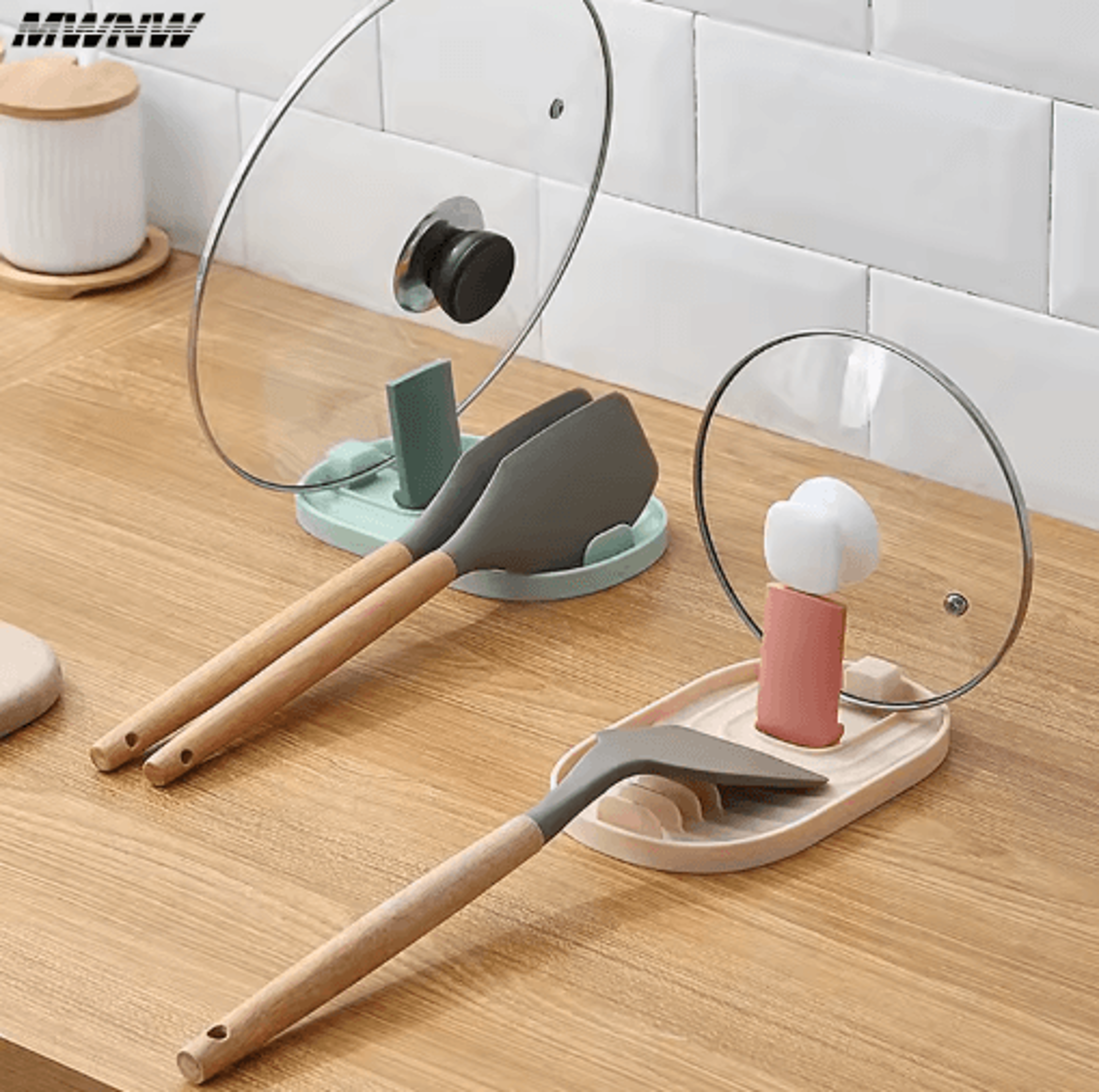 Foldable Nordic Pot Lid  Utensil Holder  Polychrome Multifunction Kitchen Storage Rack 7