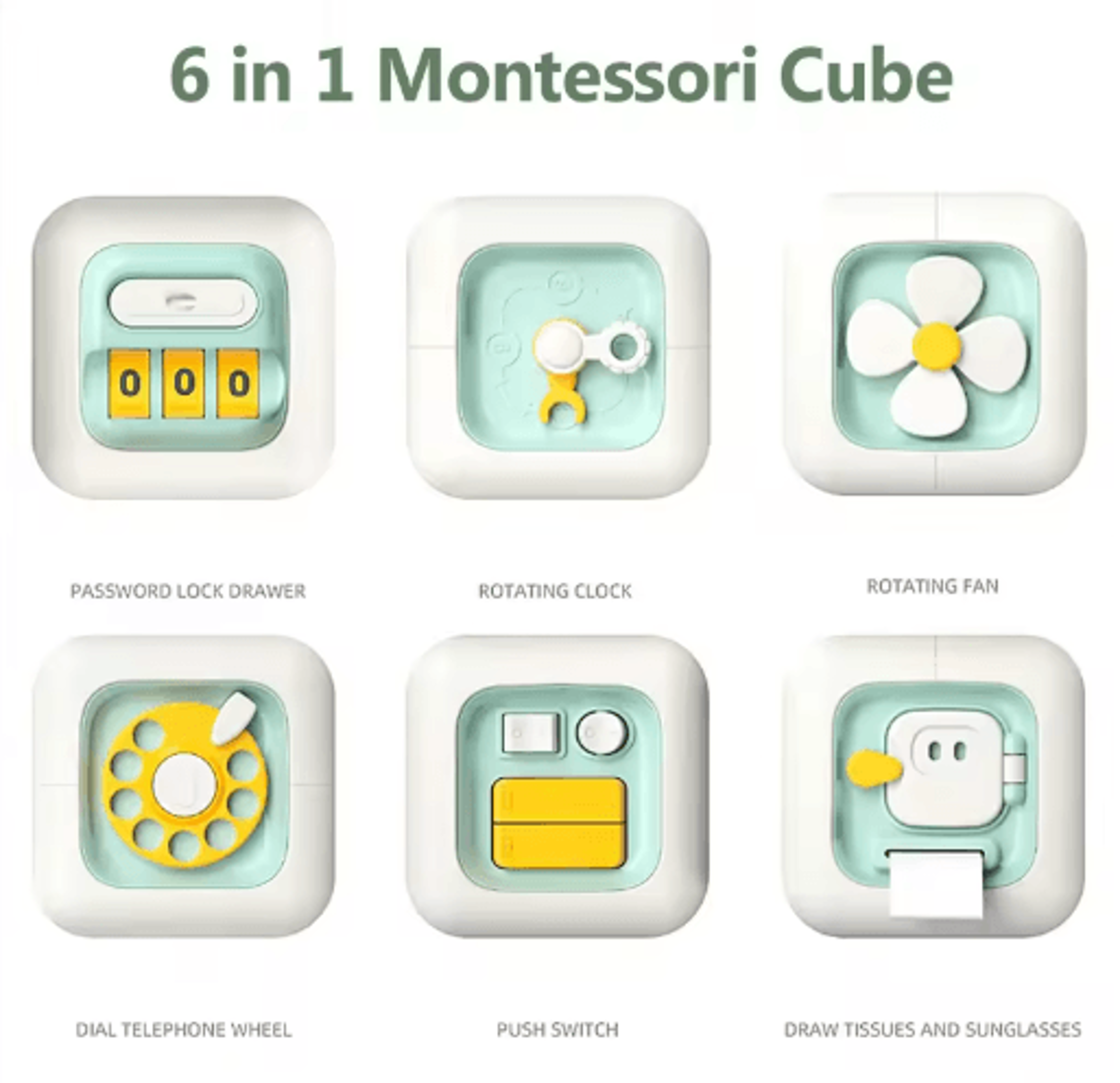 6in1 Montessori Sensory Busy Board Drawer Cube  Educational Skill Toy For Toddlers 7
