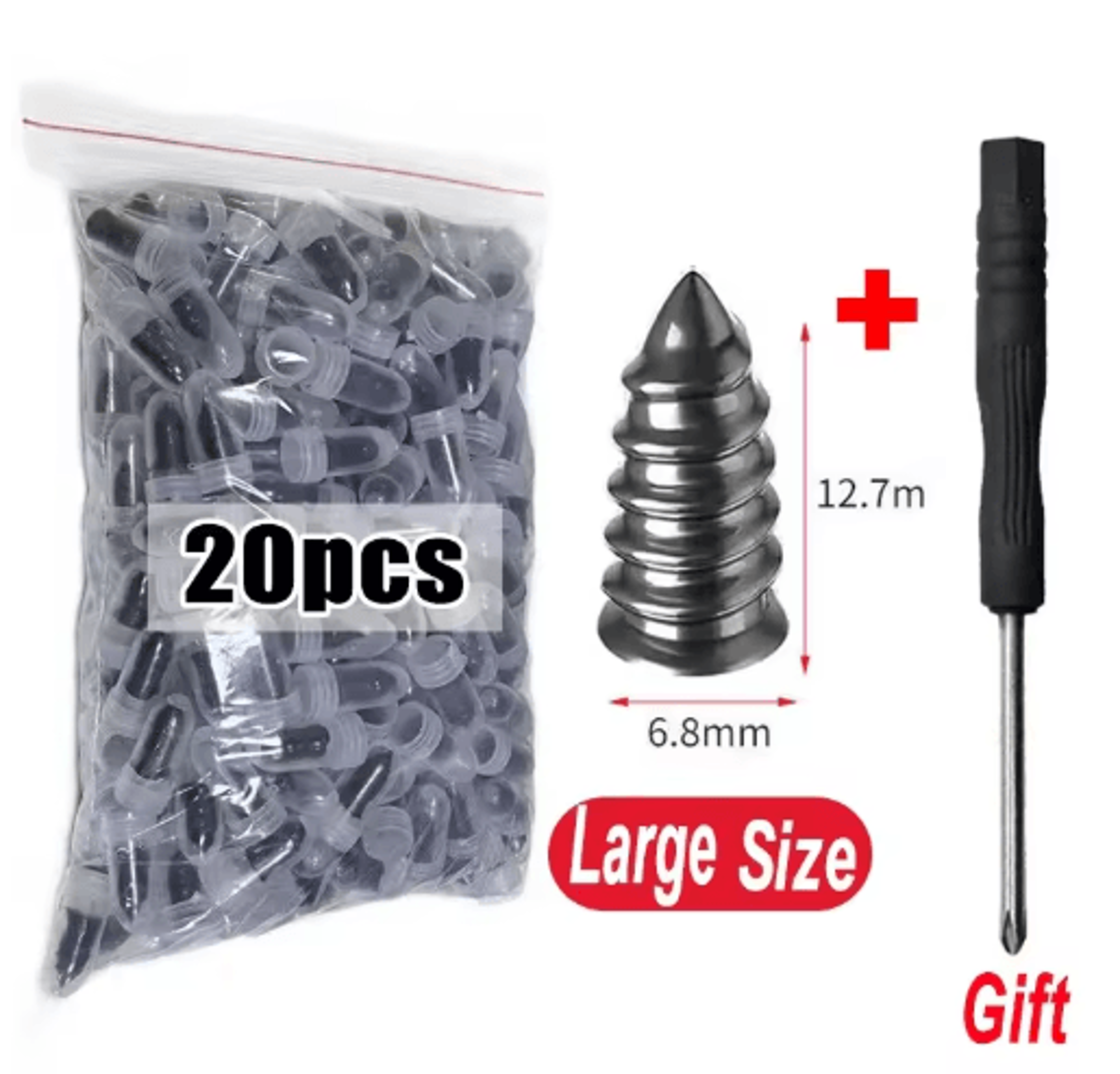 Universal Tubeless Tire Repair Kit  GlueFree Vacuum Plug Set For Cars  Motorcycles 4