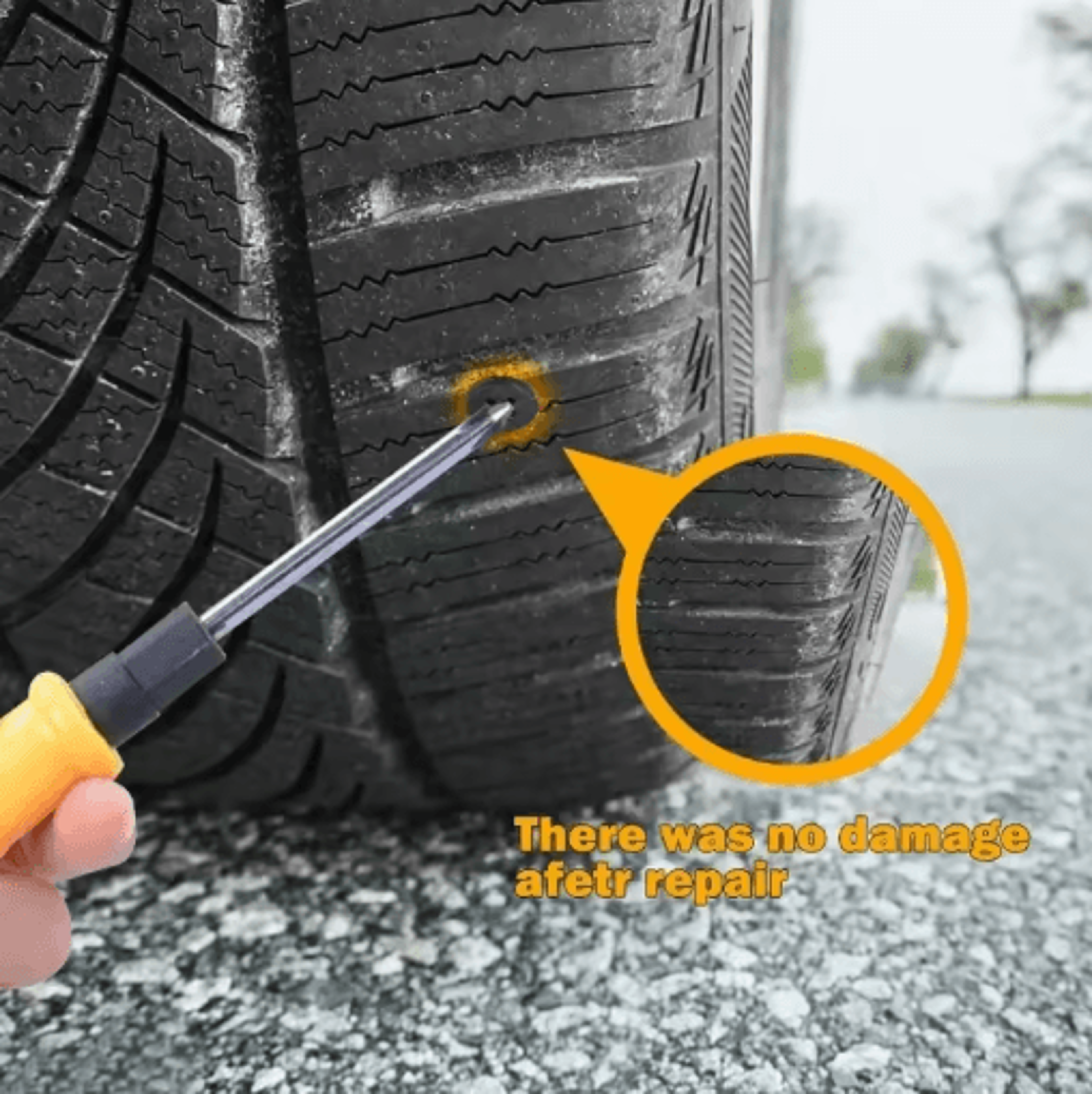 Universal Tubeless Tire Repair Kit  GlueFree Vacuum Plug Set For Cars  Motorcycles 13