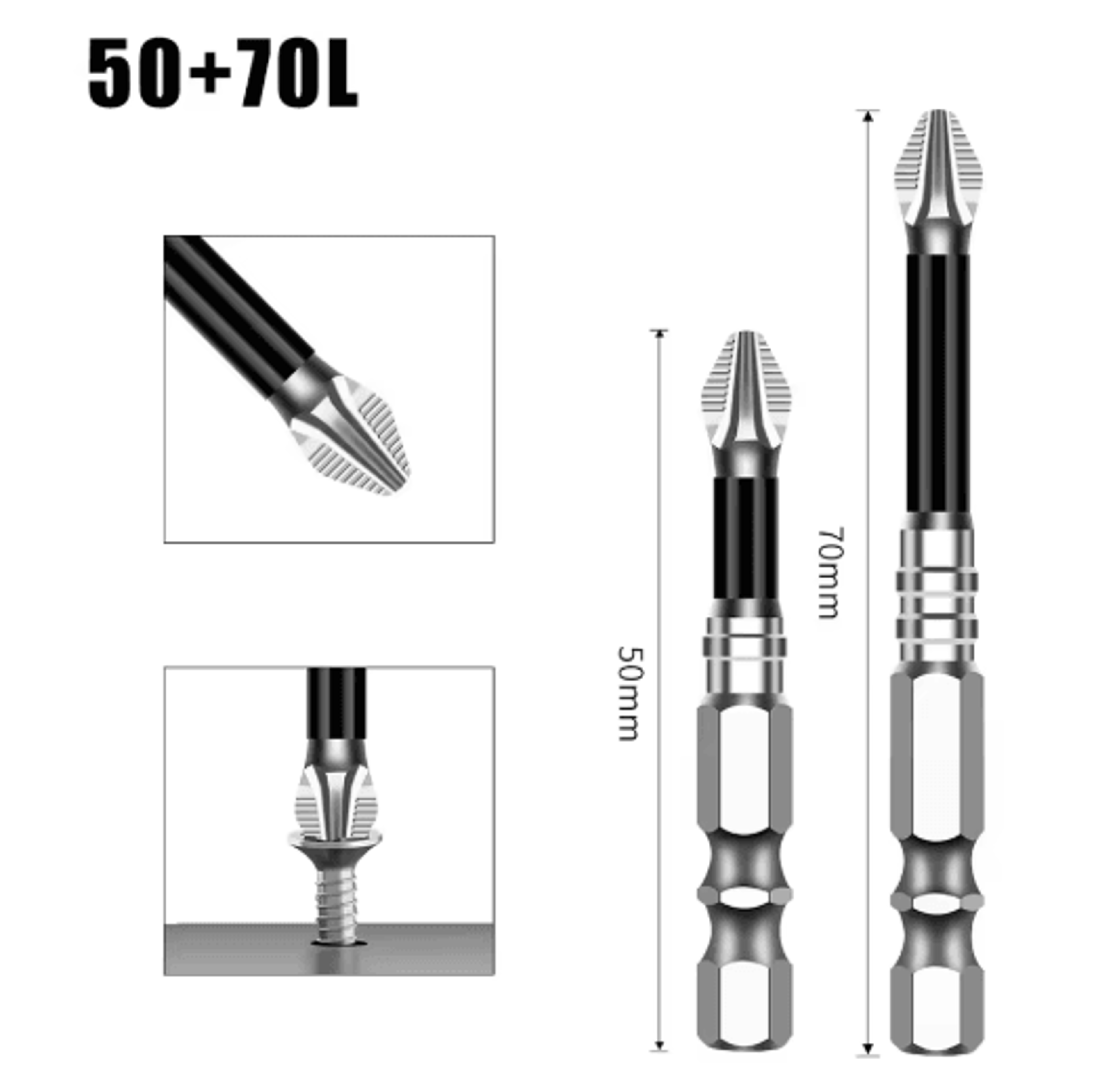 K5 S2 Magnetic Cross Head Screwdriver Bit Non Slip High Hardness Drill Bit 5A 25