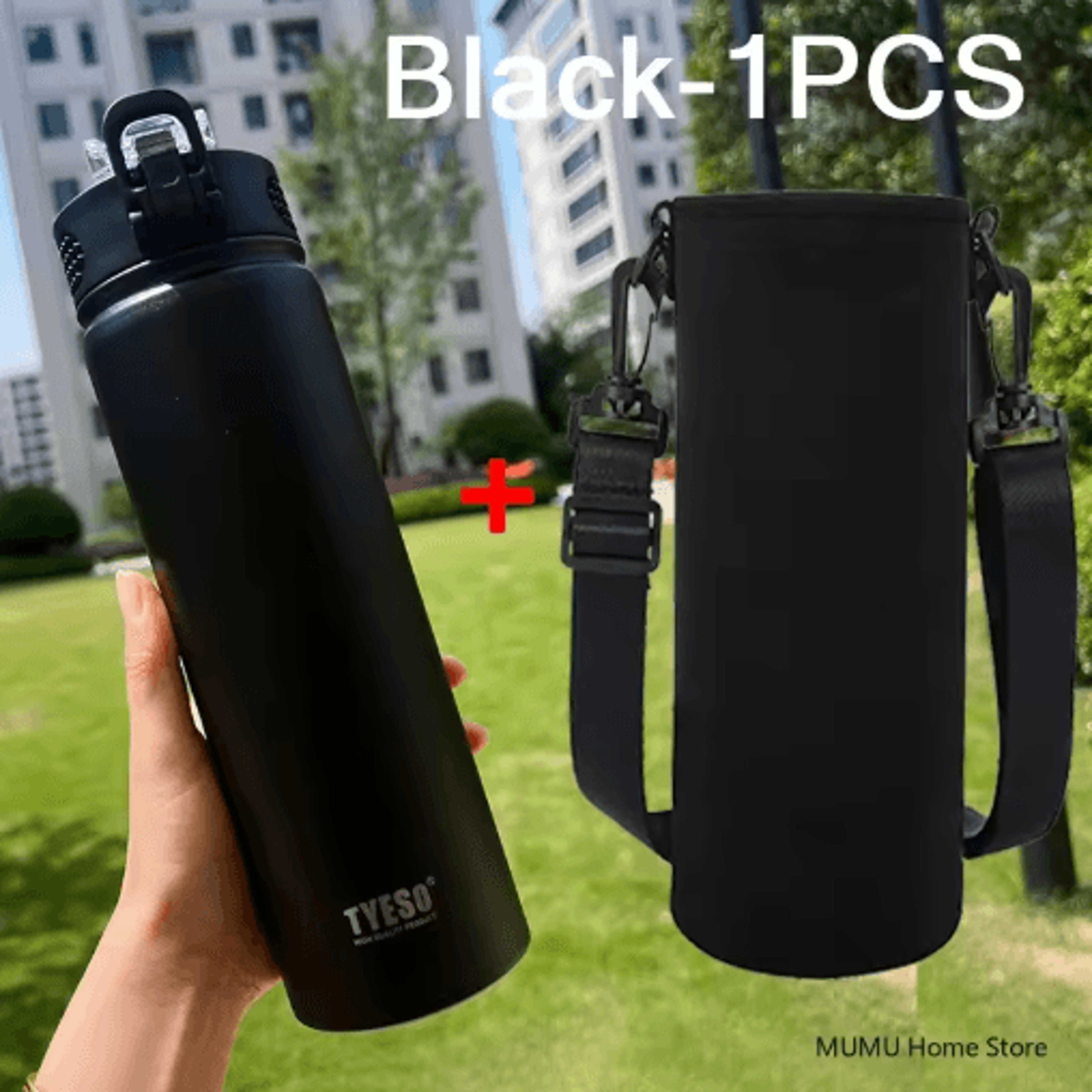 TYESO Stainless Steel Thermos Bottle With Straw 600ml 750ml Thermal Mug 4