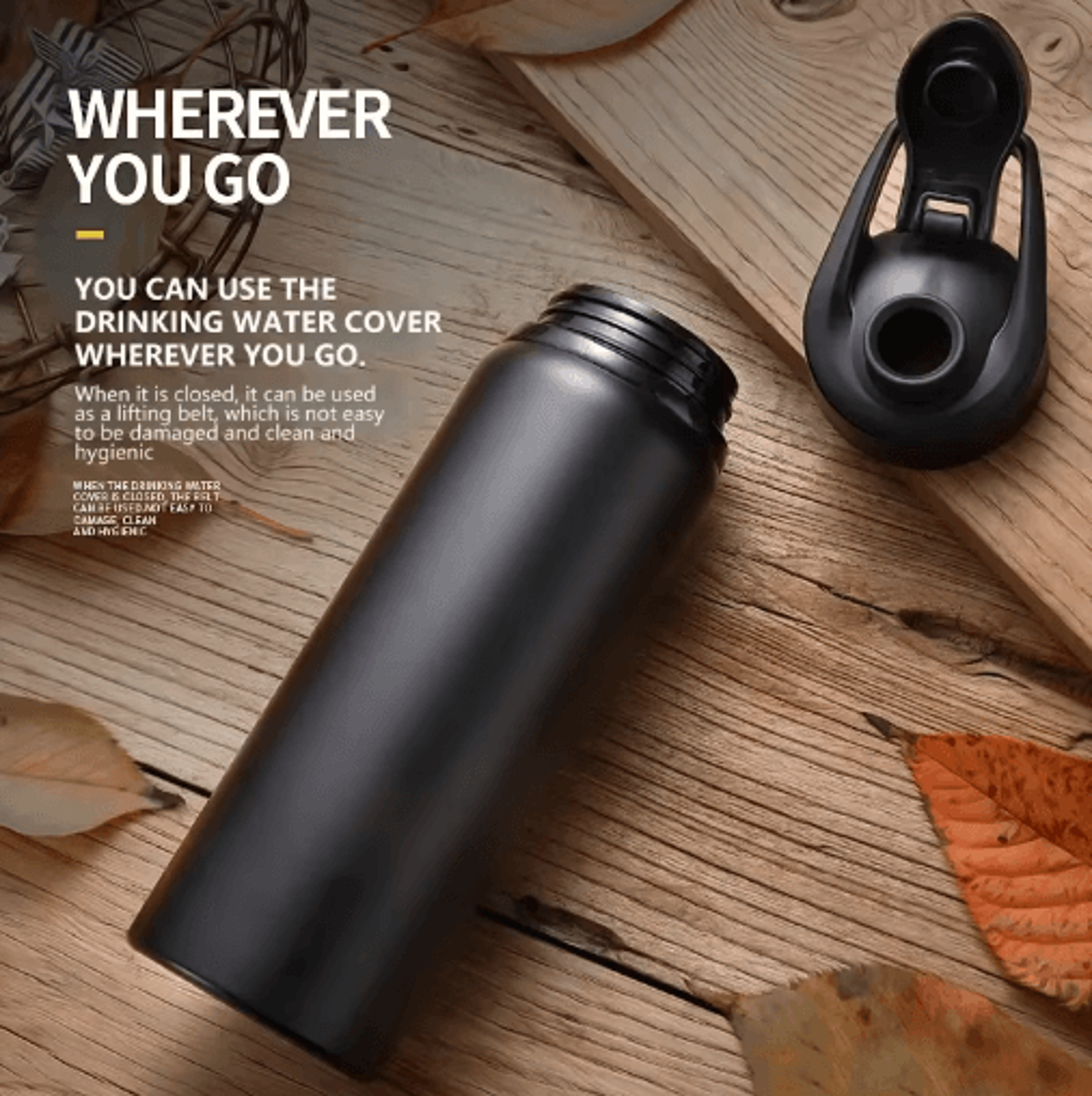 Metal Portable Water Bottle Leakproof Reusable Sports Cup For Outdoor And Travel 16