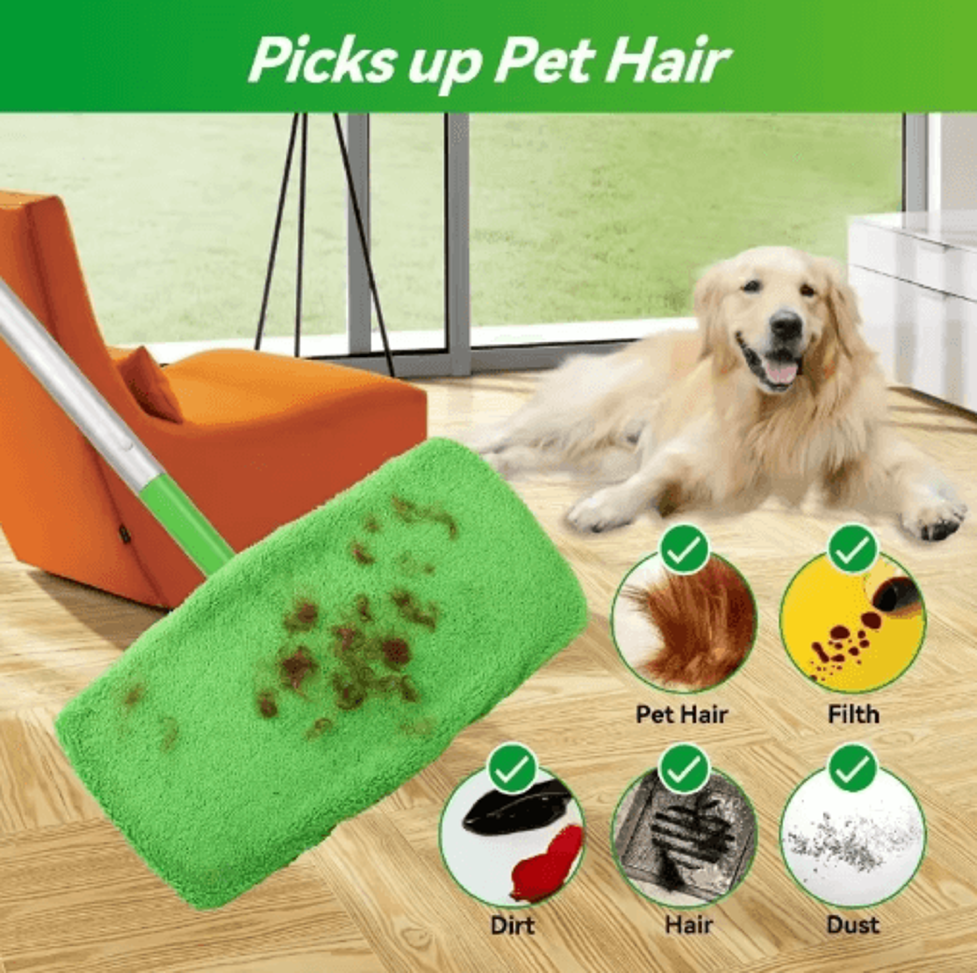 Reusable Microfiber Mop Pads Wet And Dry Cleaning Cloths For Floors And Furniture 3