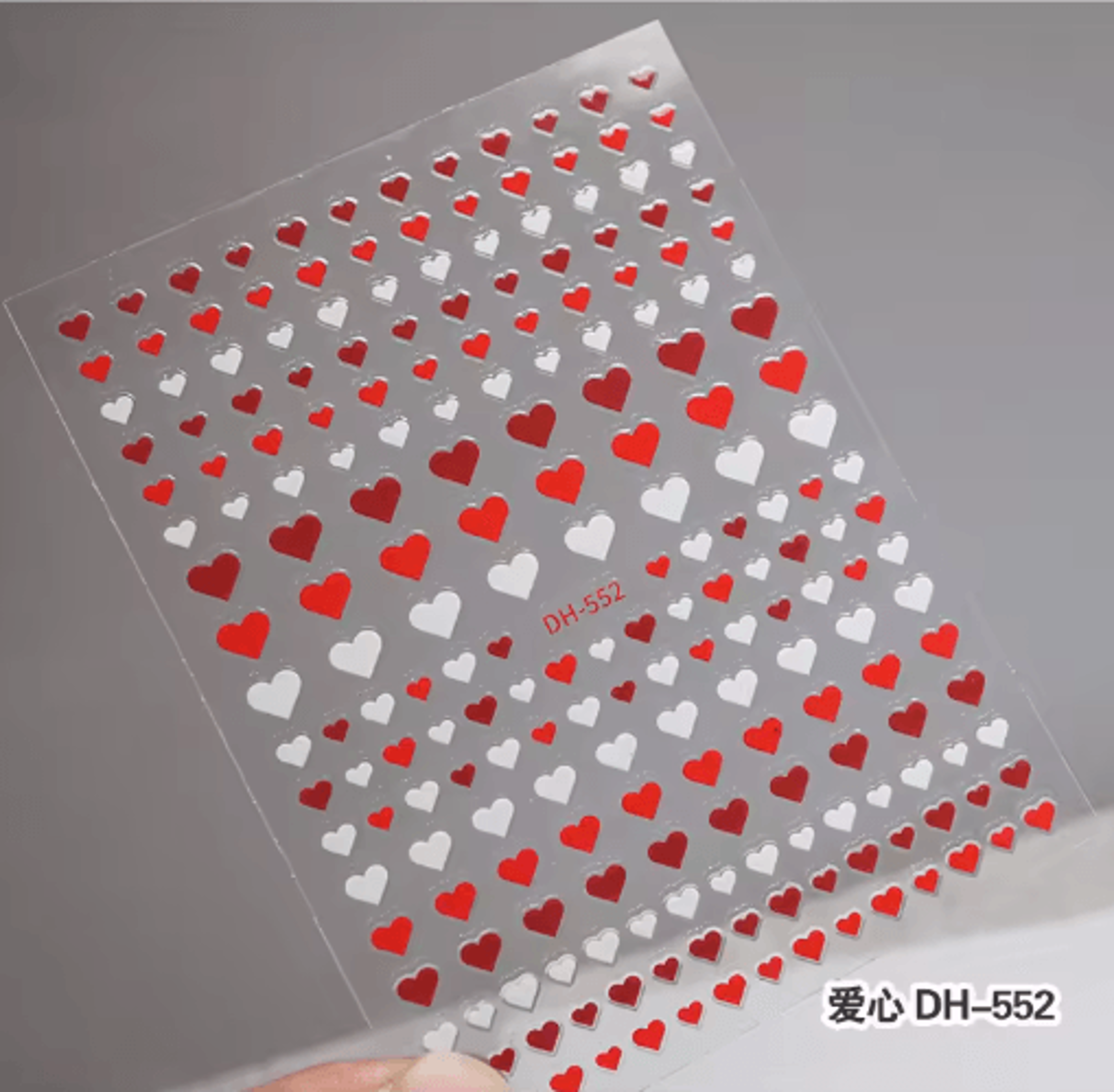 3D Nail Art Stickers Set Love Hearts Stars And Clouds French Tip Decals 22