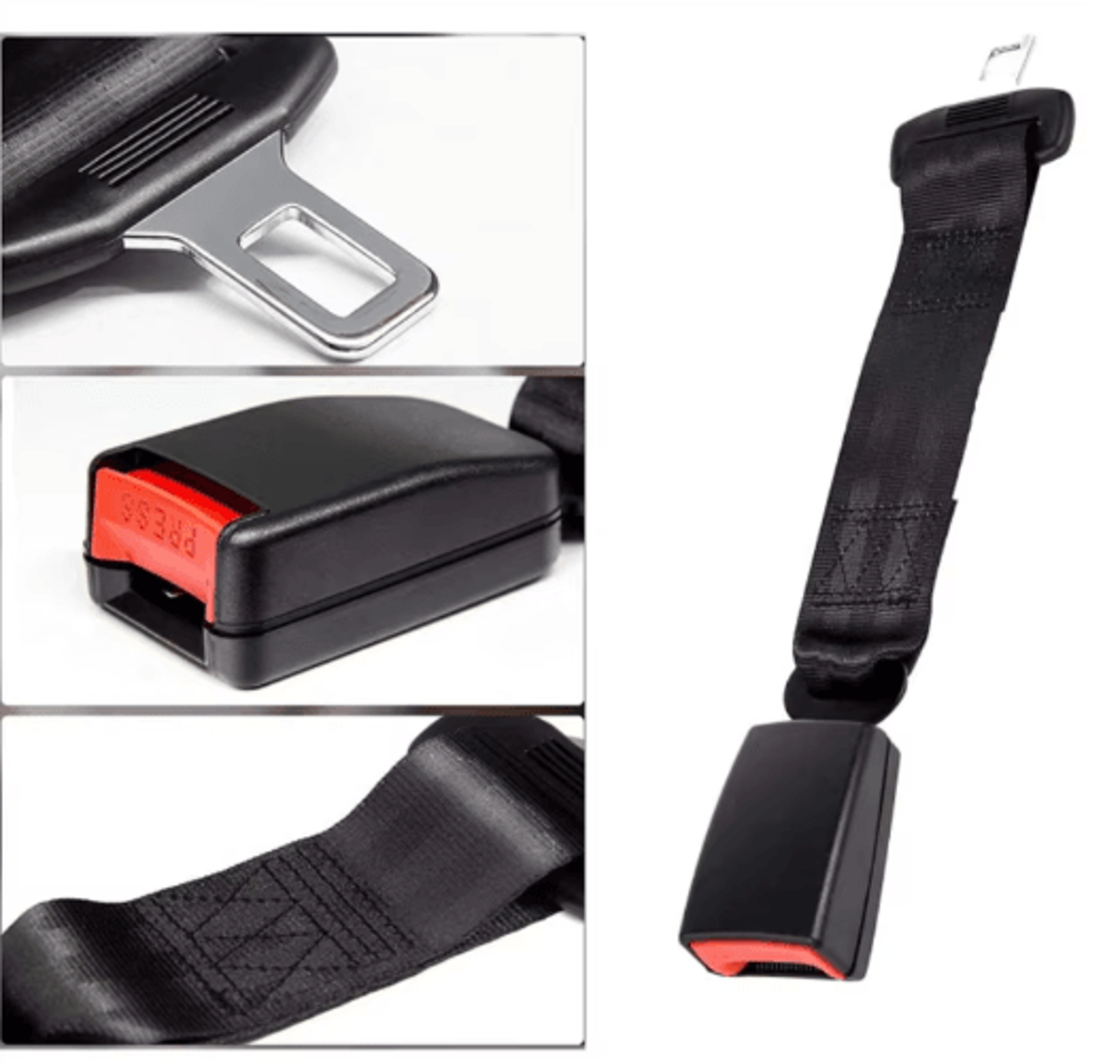 Car Seat Belt Extender Buckle  Thickened Straight Insert Safety Belt Lengthener 18