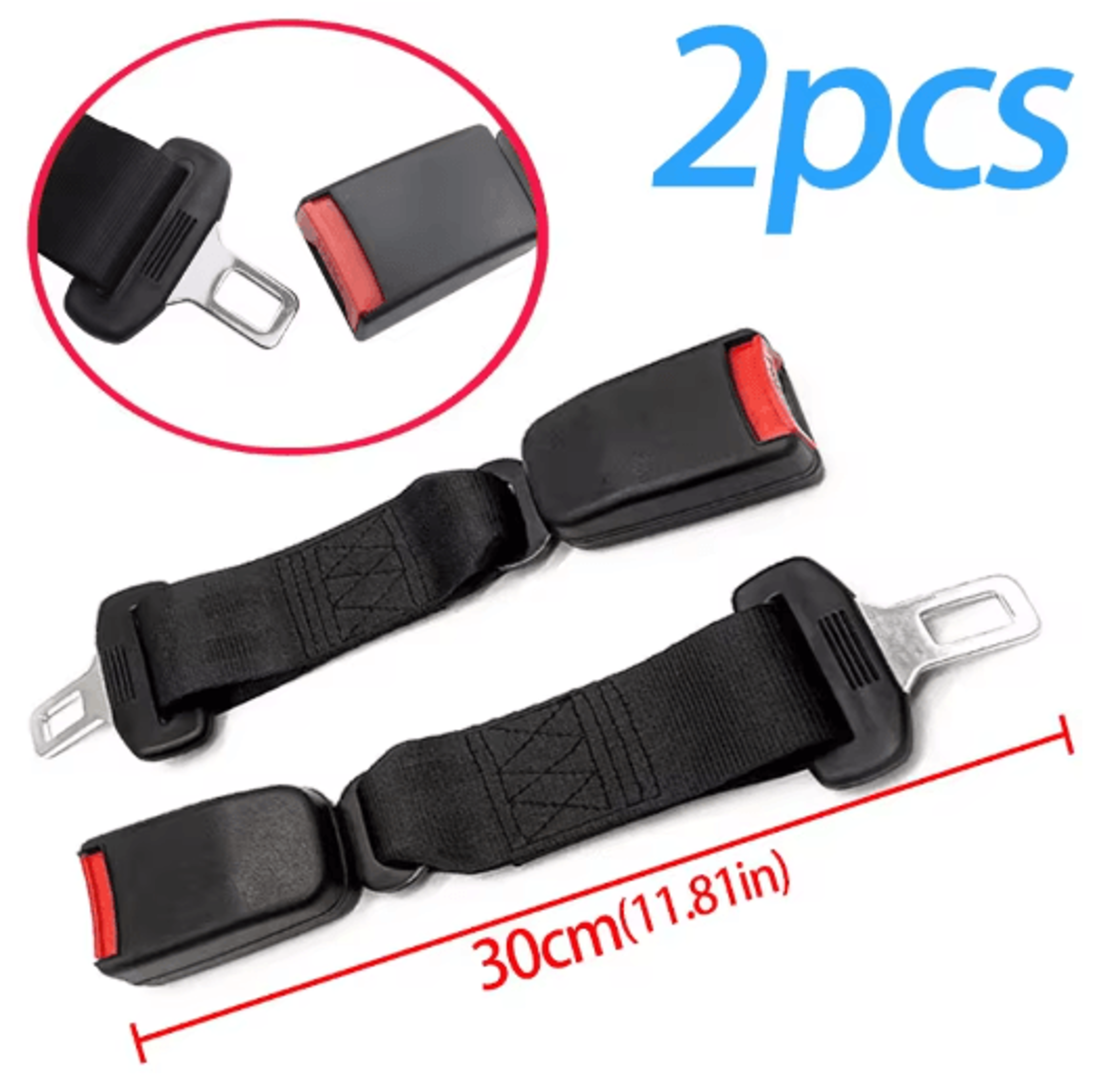 Car Seat Belt Extender Buckle  Thickened Straight Insert Safety Belt Lengthener 8