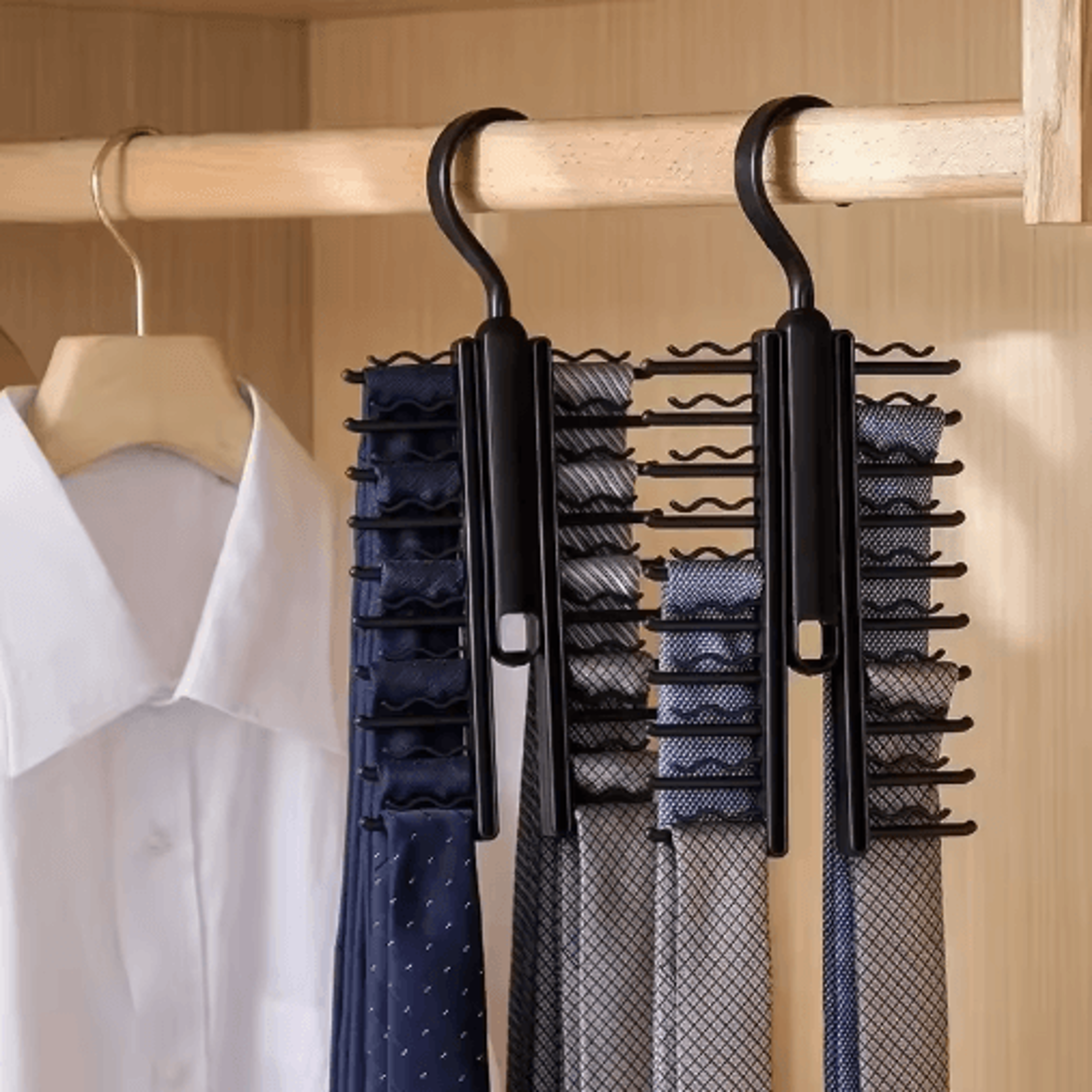 360 Rotatable Tie Hanger  LargeCapacity Necktie  Belt Organizer 20 Rows 5