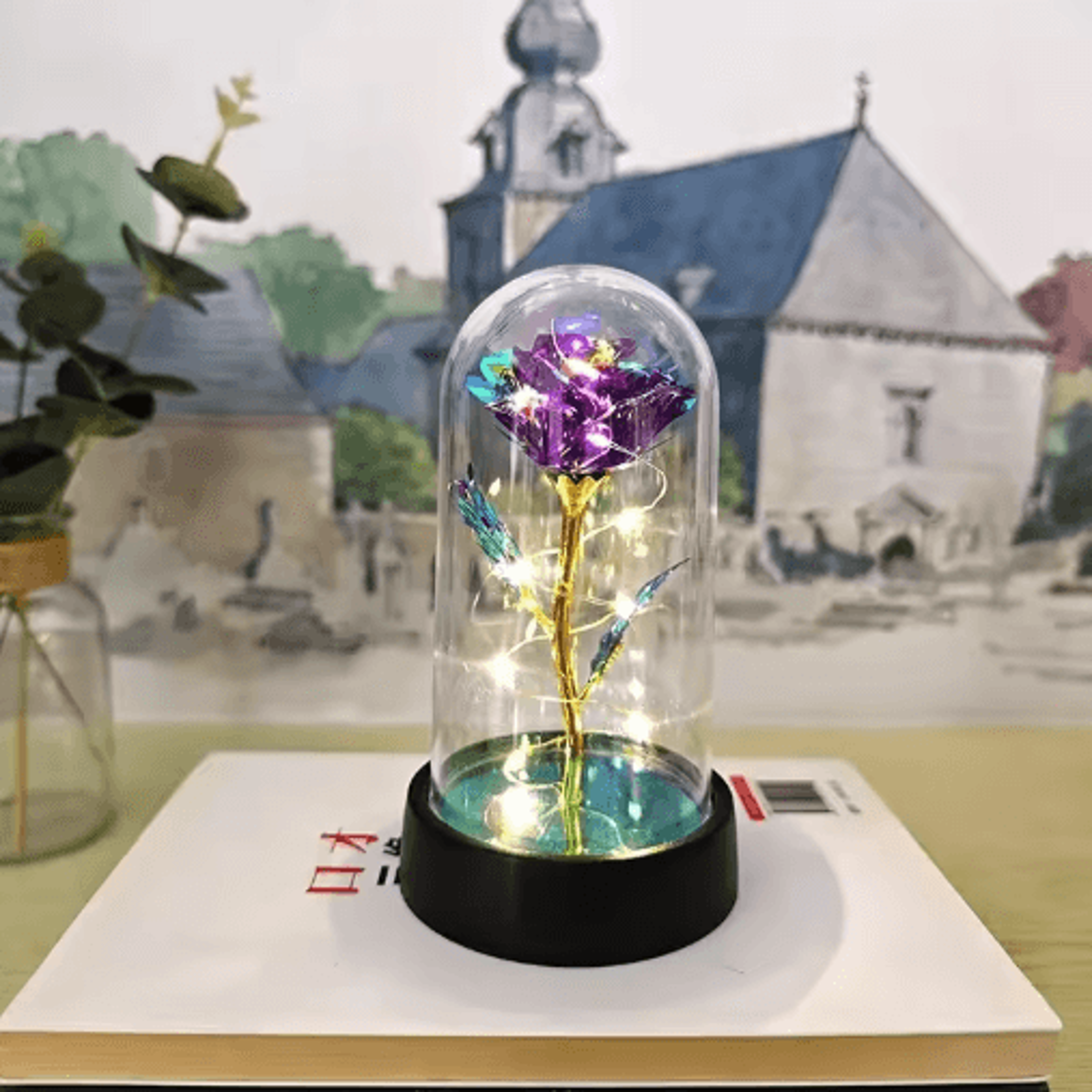 Artificial Eternal Rose With LED Light  Romantic Gift  Home Decor Flower 11