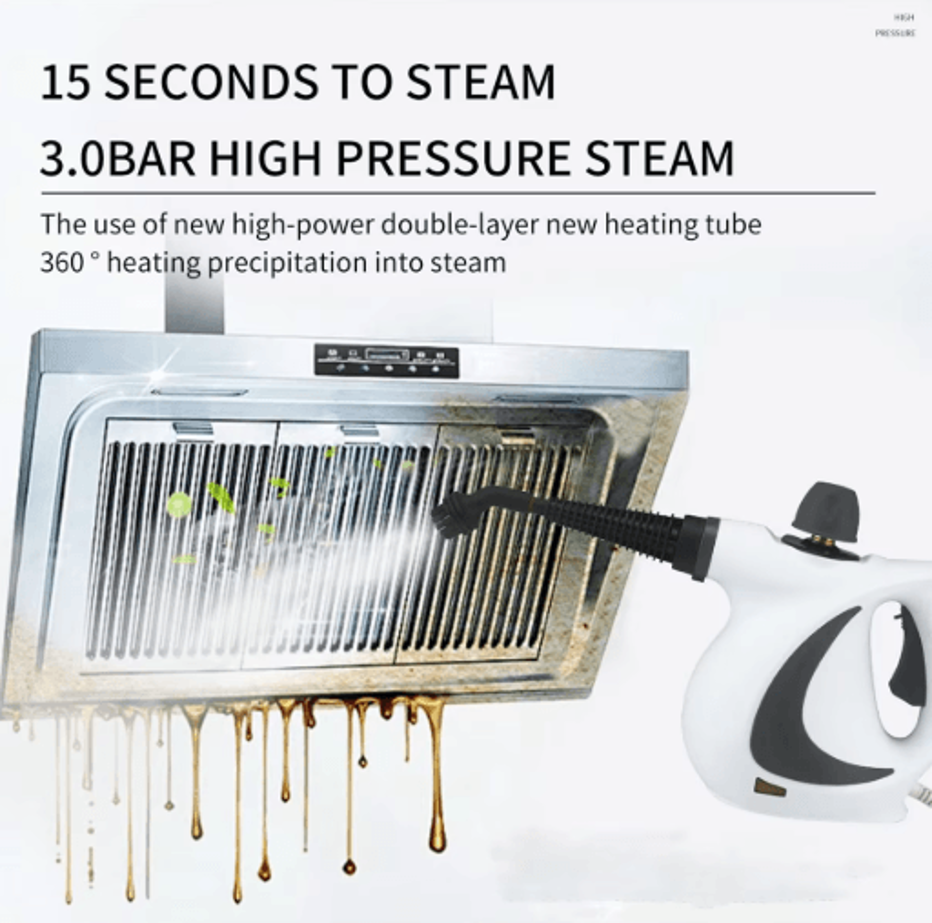 Pressurized Handheld Steam Cleaner  Portable HighPressure MultiSurface Steamer 11