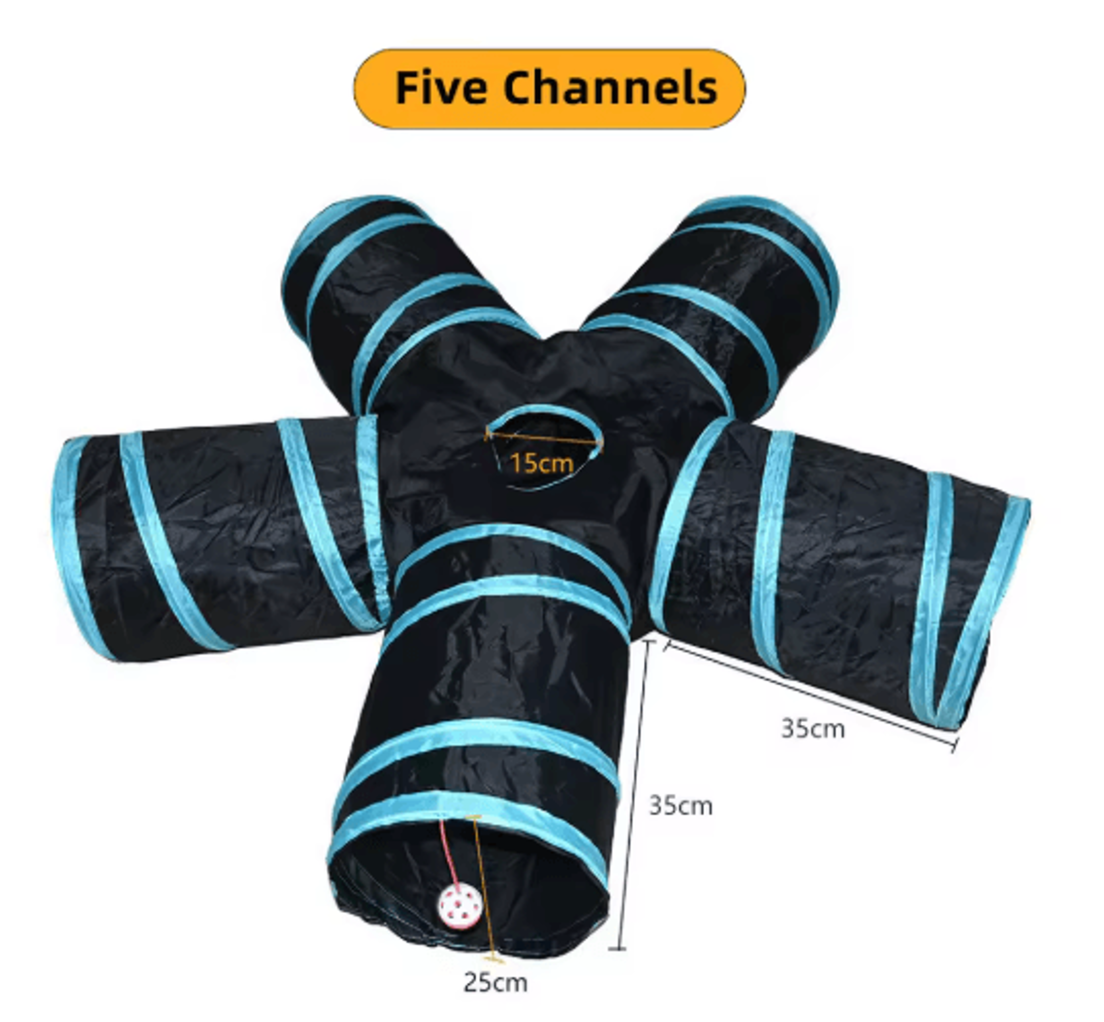 Foldable Cat Play Tunnel Breathable Indoor Cat Toy With Crinkle Paper 3