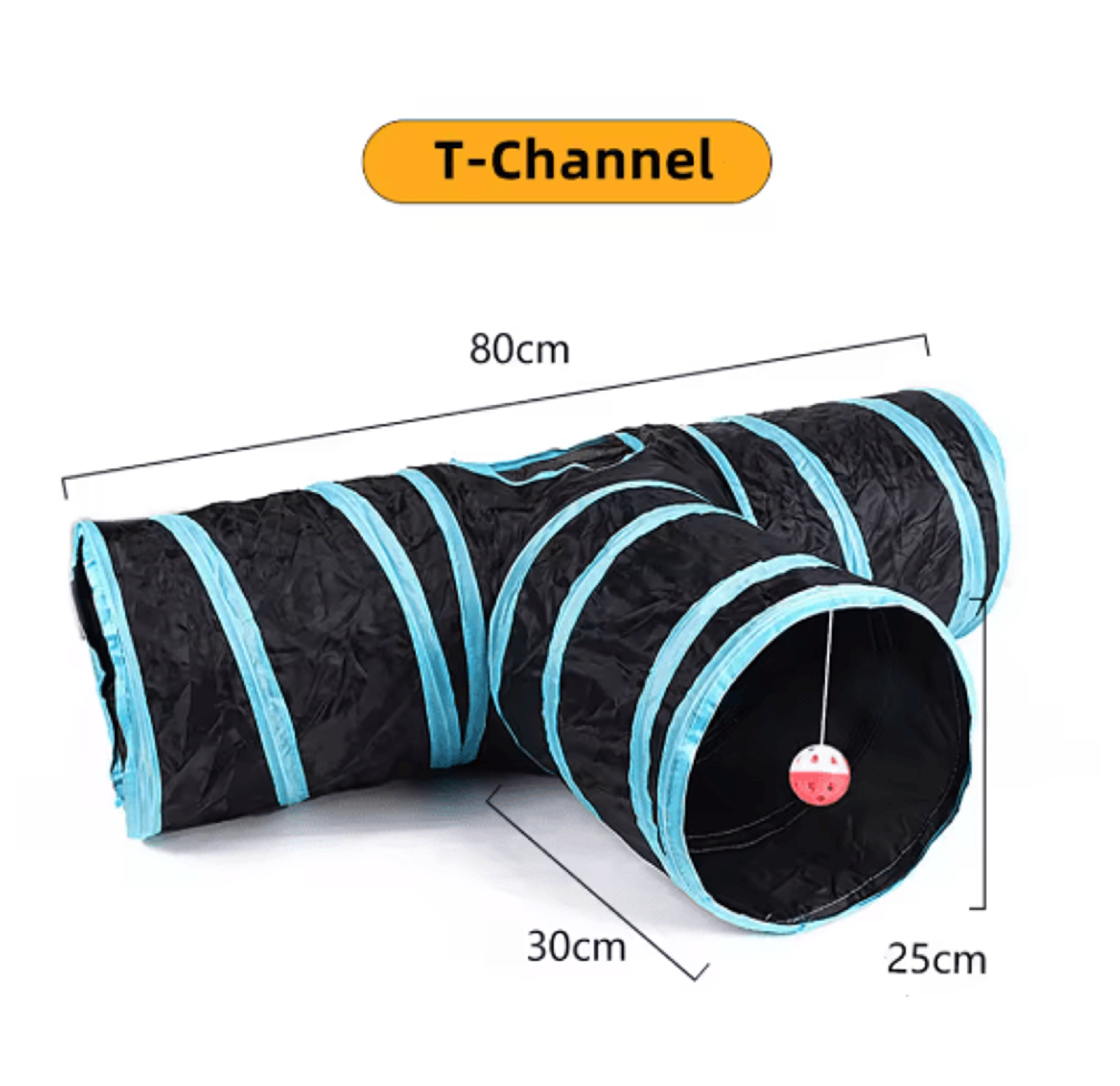 Foldable Cat Play Tunnel Breathable Indoor Cat Toy With Crinkle Paper 20