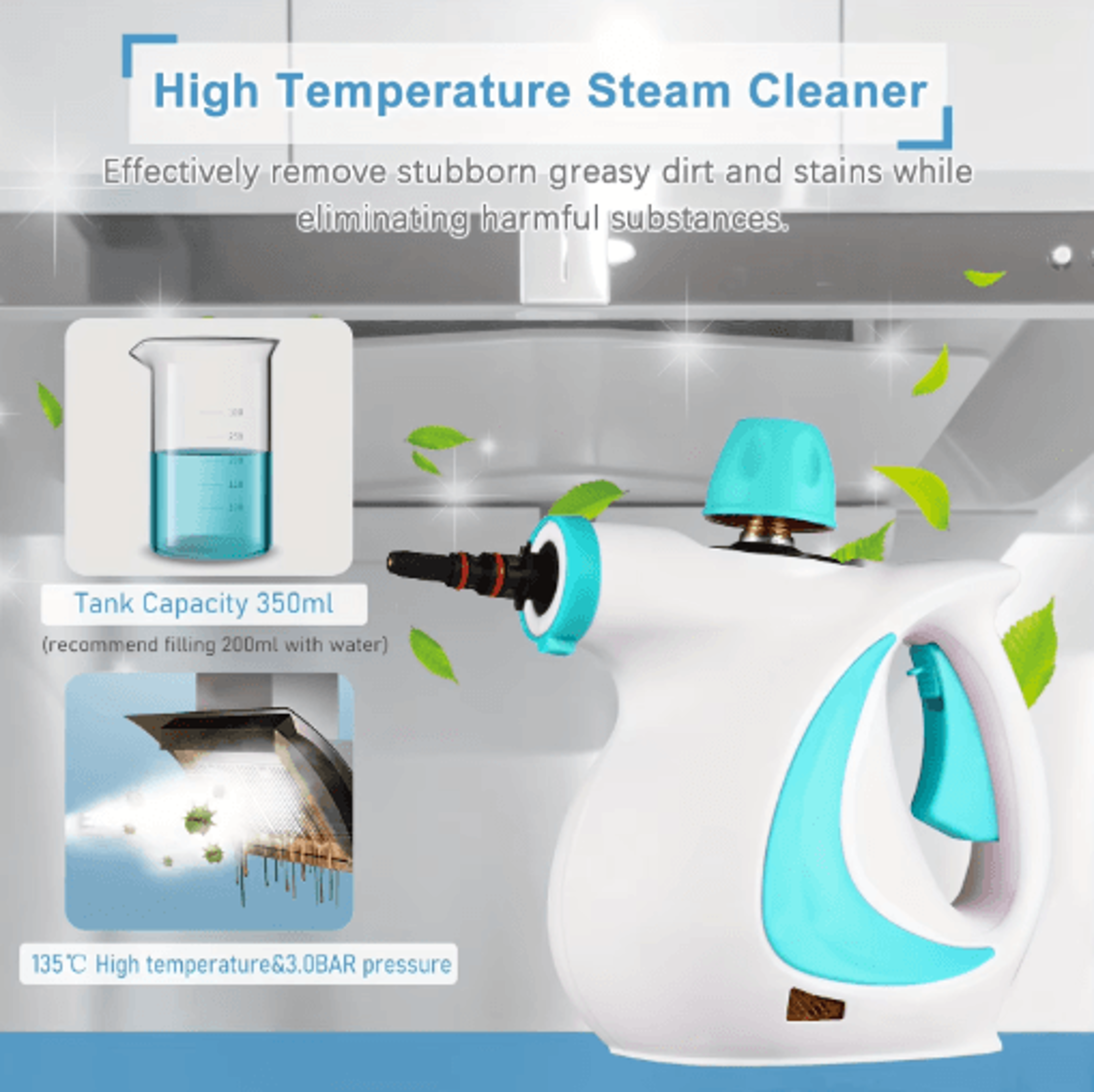 Portable Handheld Steam Cleaner  Multifunctional Grease  Grime Cleaning Machine 7