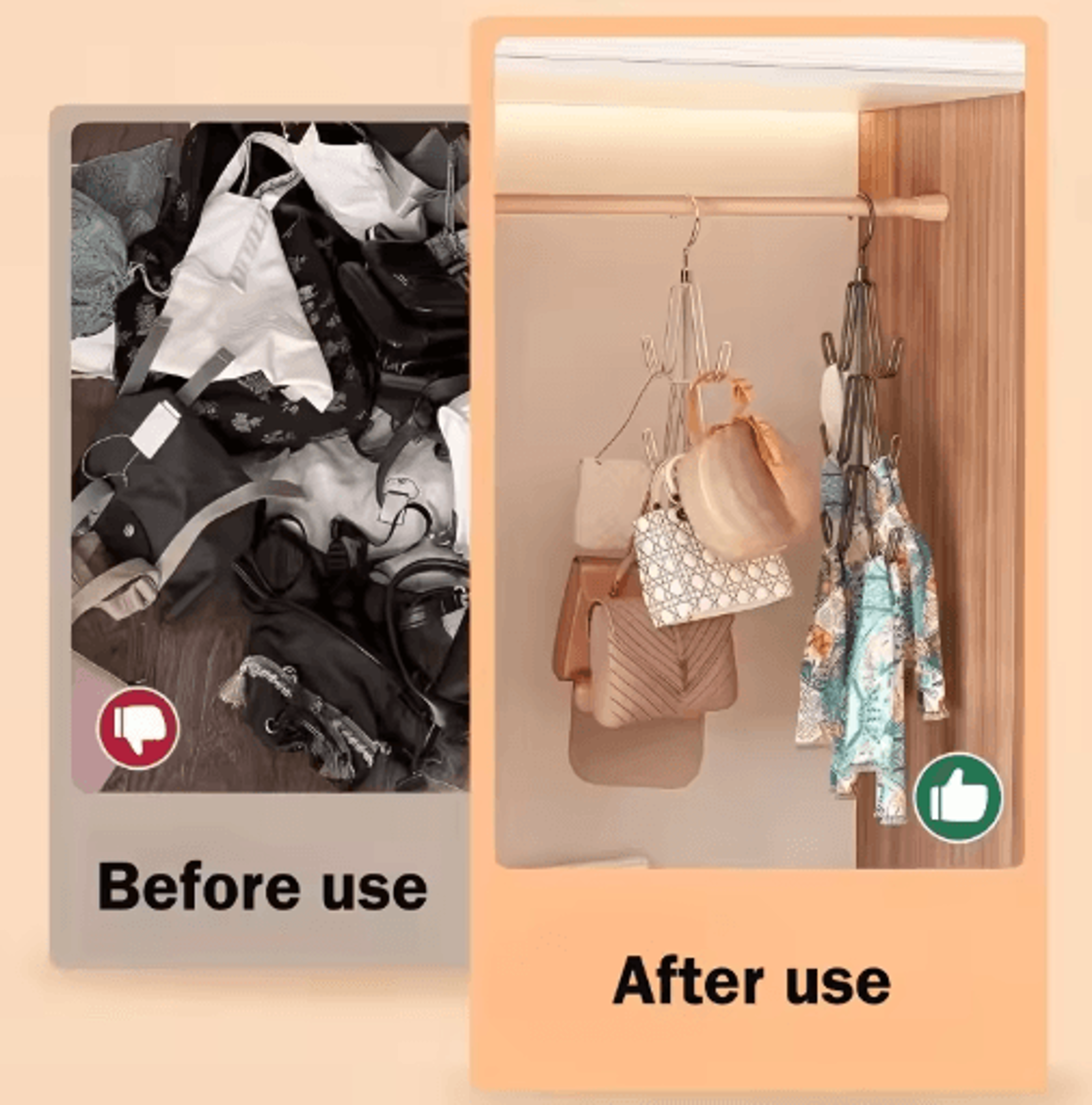 360 Rotating Metal Wallet Hanger  MultiFunctional Closet Organizer Rack 4