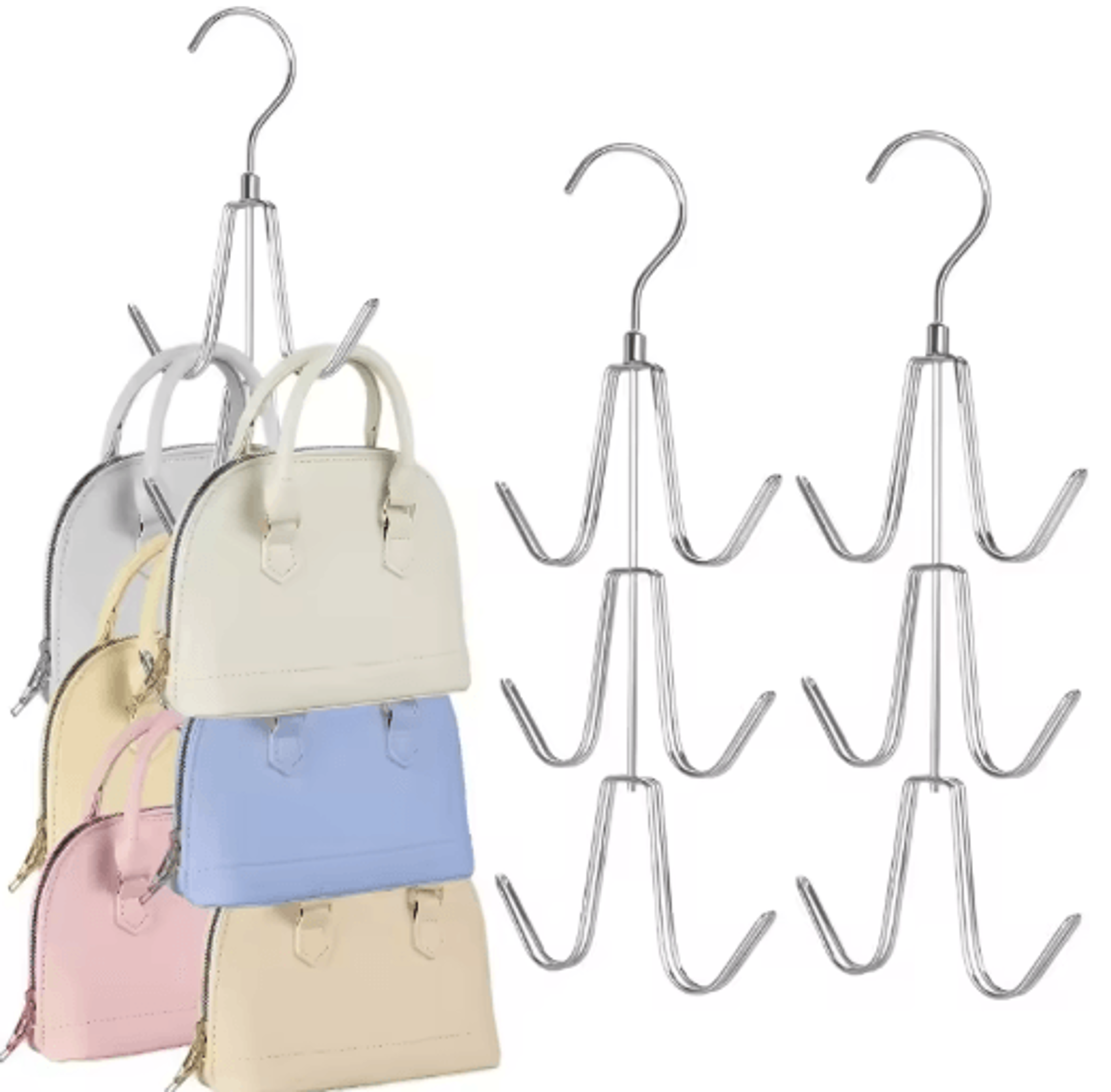 360 Rotating Metal Wallet Hanger  MultiFunctional Closet Organizer Rack 6