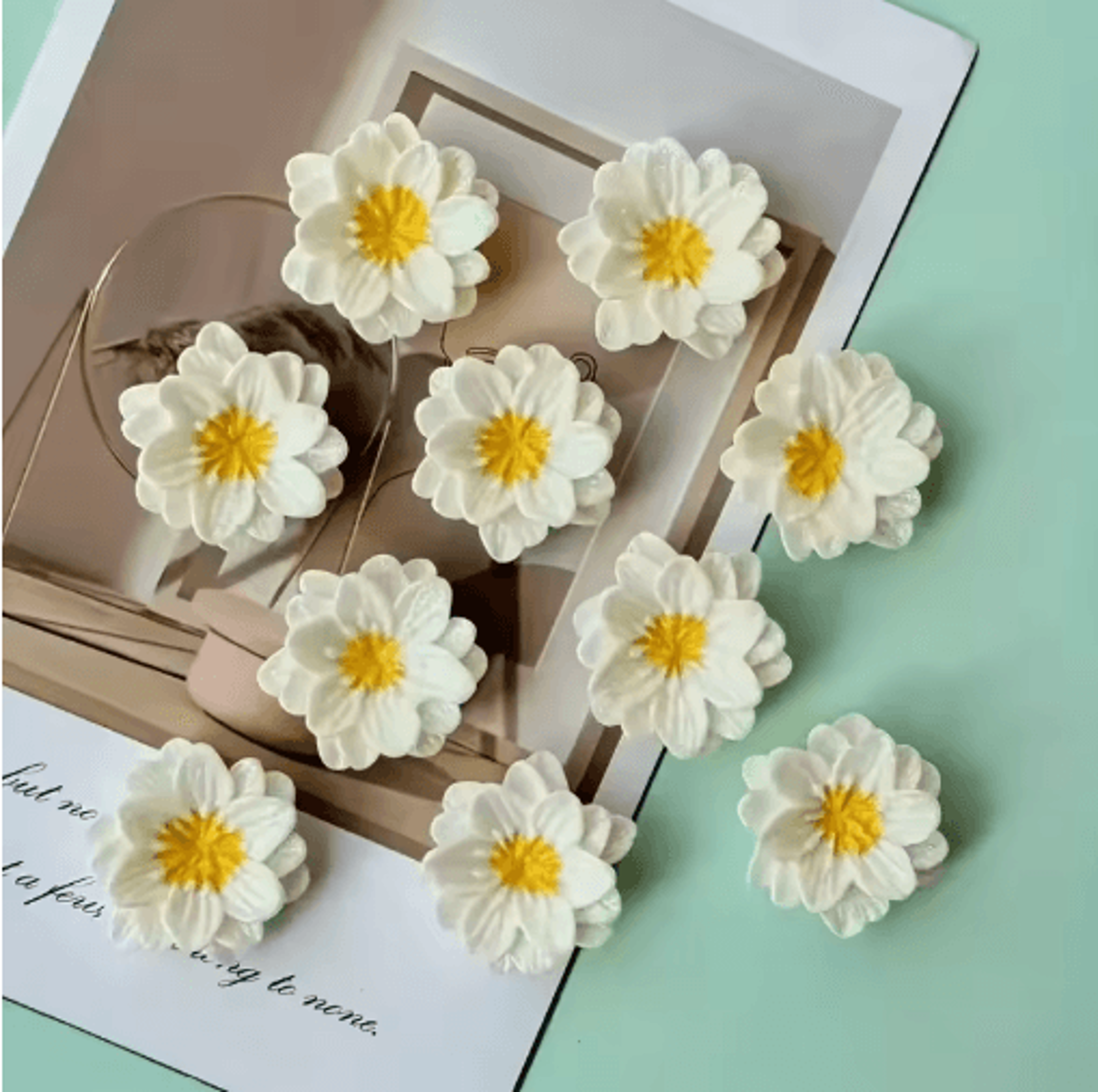Cute Resin Flower Fridge Magnets  Creative Home  Kitchen Decor 20pcs Set 0
