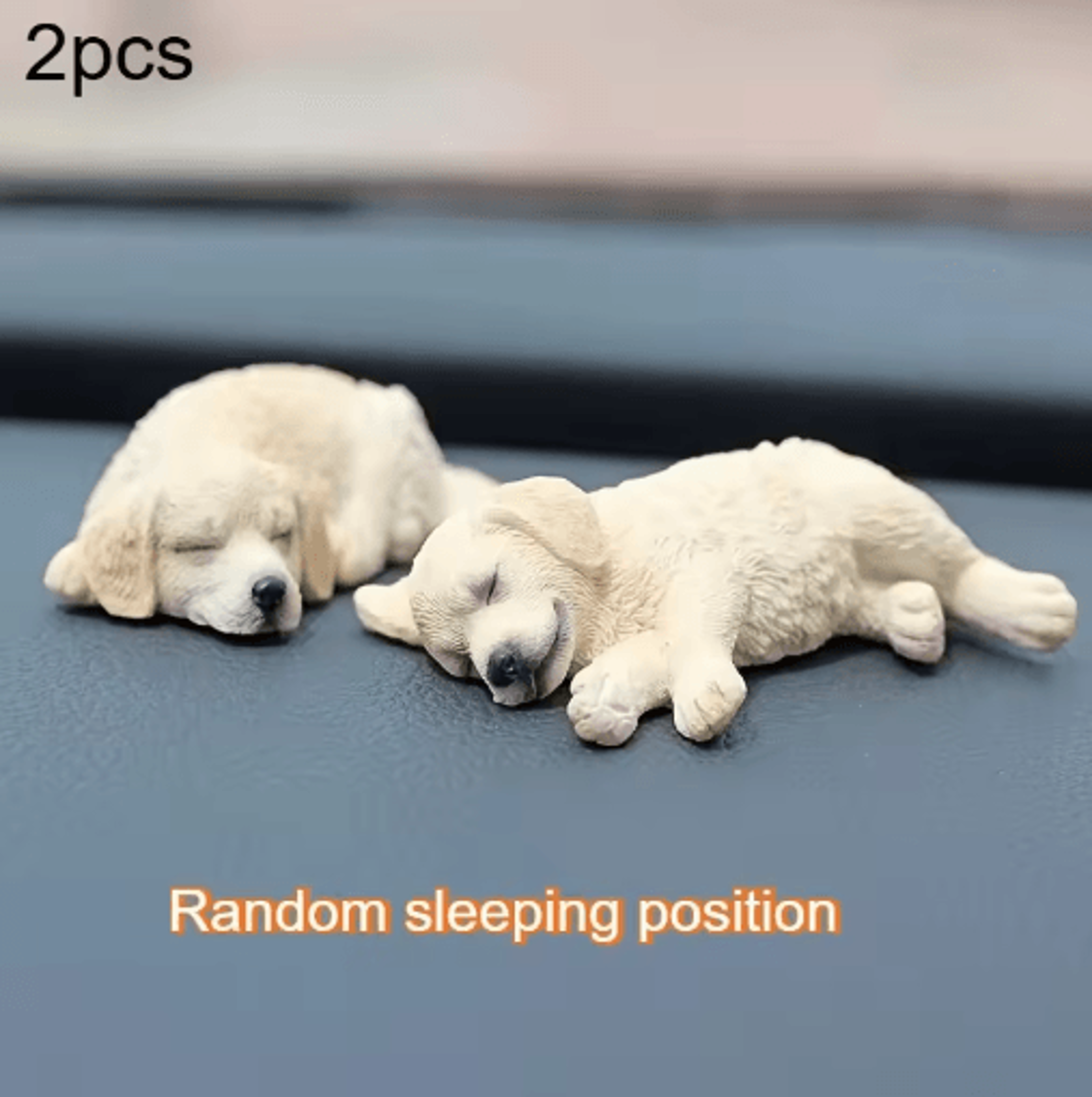 Golden Retriever Puppy Resin Car Ornaments  Cute Dashboard  Tabletop Decor 2pcs 1