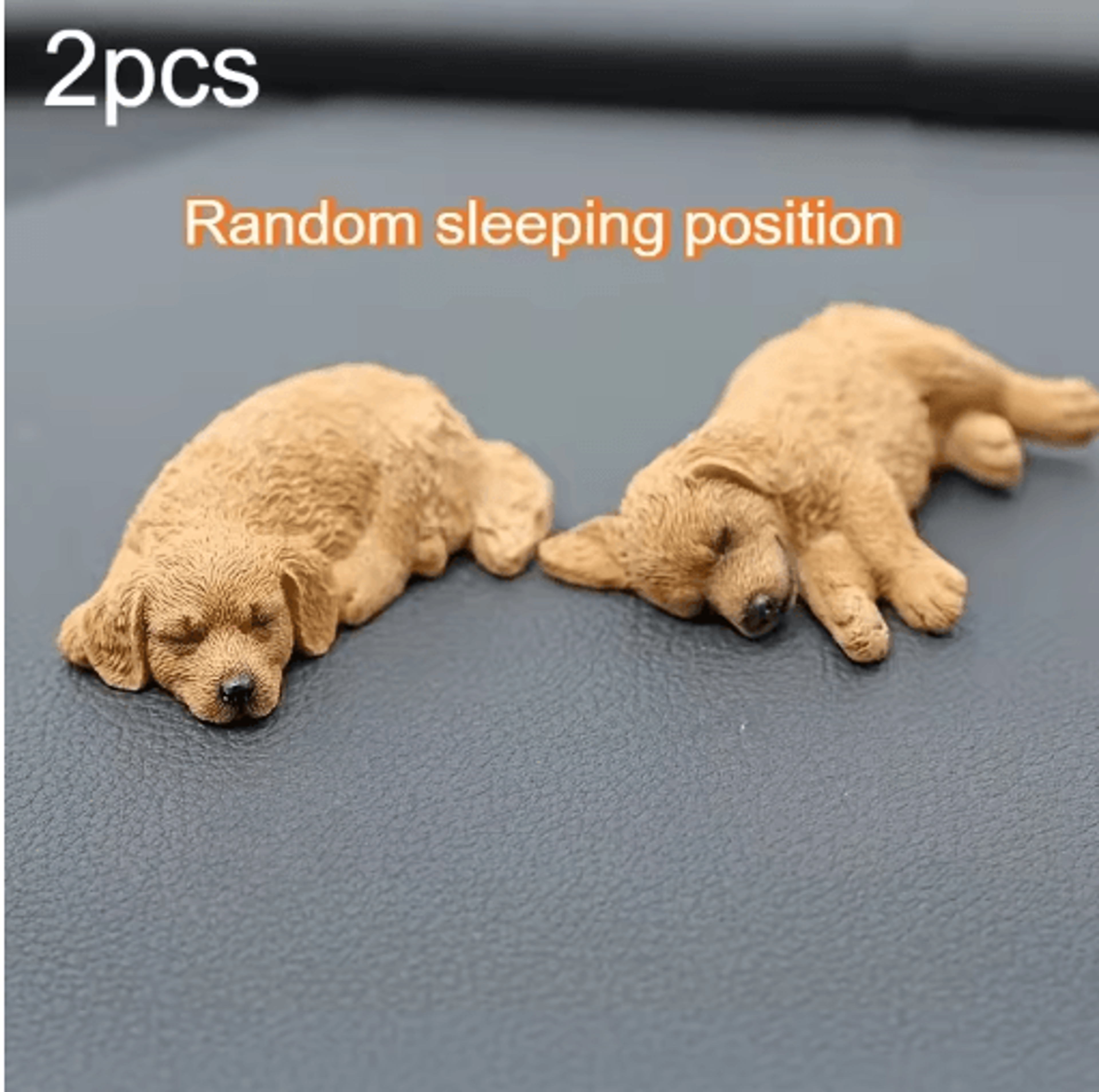 Golden Retriever Puppy Resin Car Ornaments  Cute Dashboard  Tabletop Decor 2pcs 2