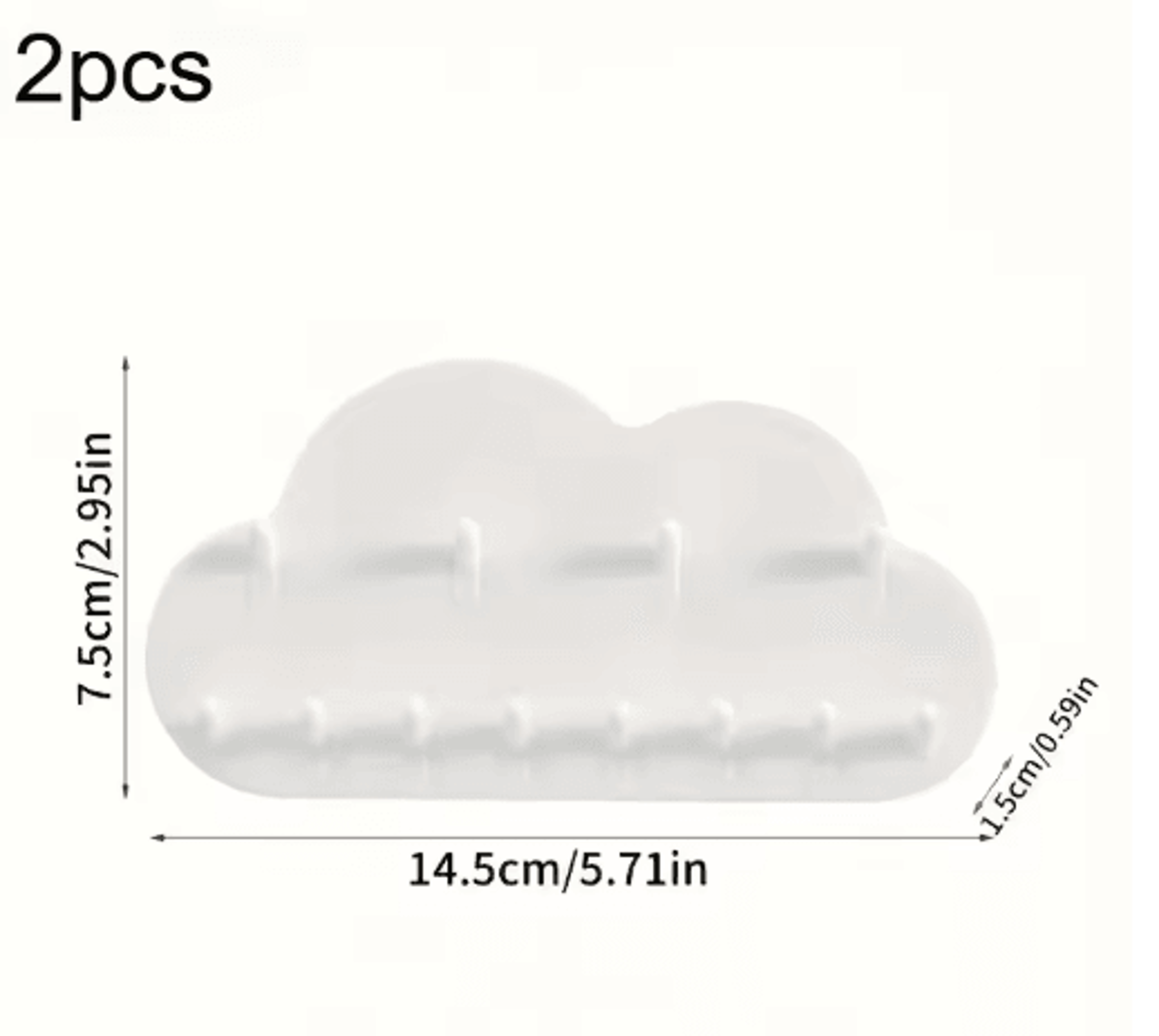 CloudShaped Jewelry Hook Organizer  White Necklace  Bracelet Storage 2pcs 1