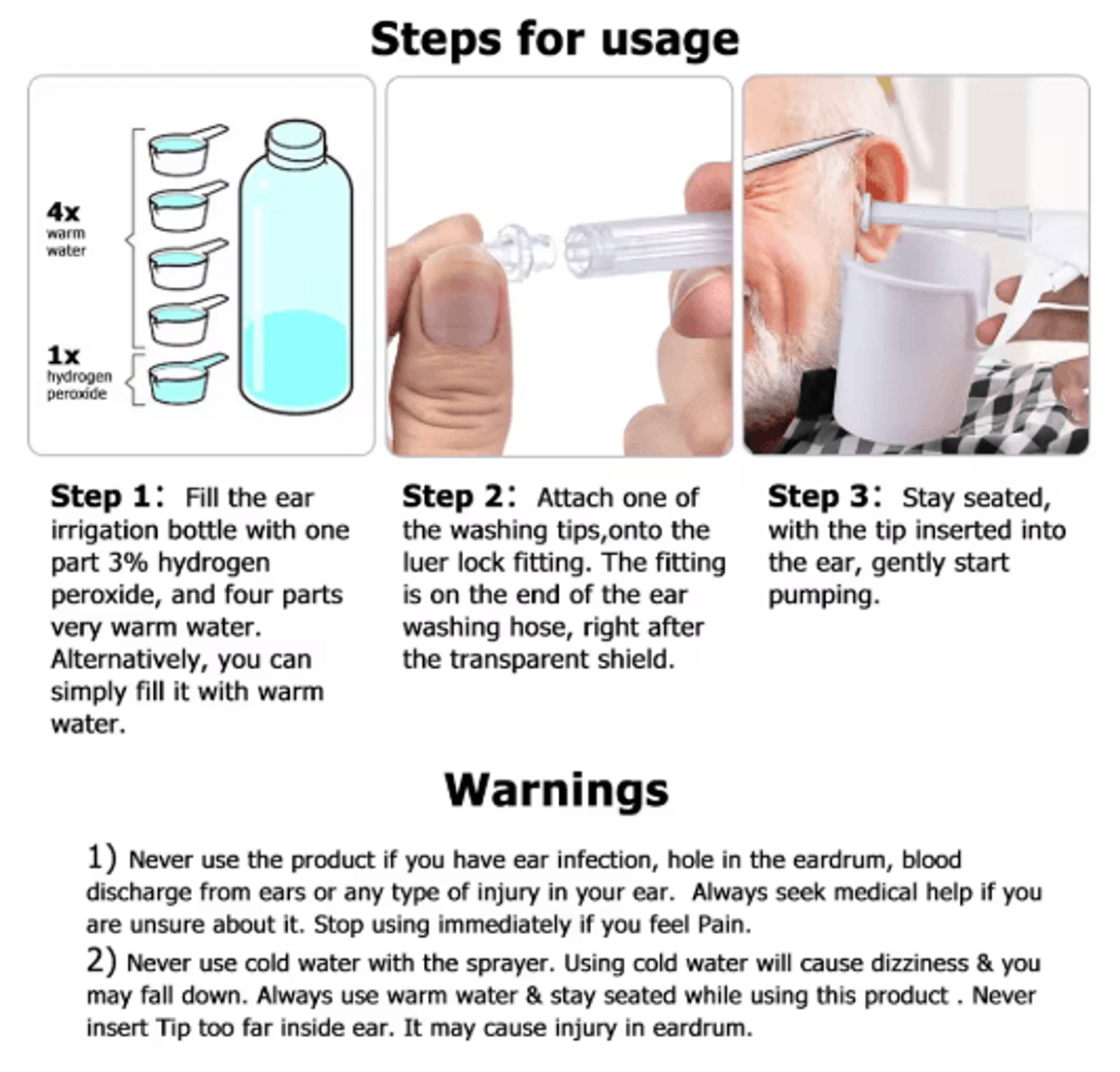 300ml Ear Cleaner Wax Removal Tool  Portable Water Irrigation Flushing System 3