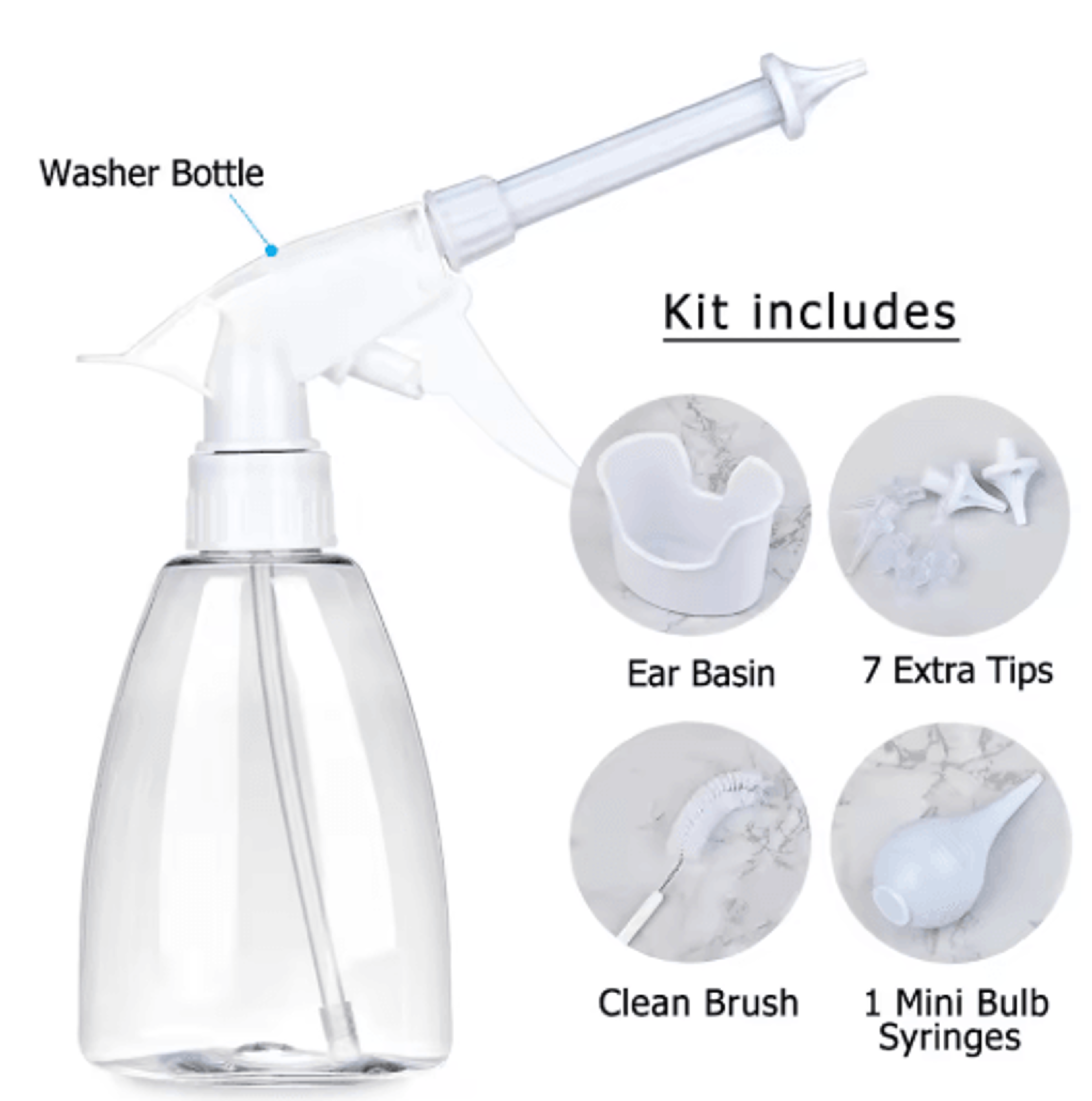 300ml Ear Cleaner Wax Removal Tool  Portable Water Irrigation Flushing System 5