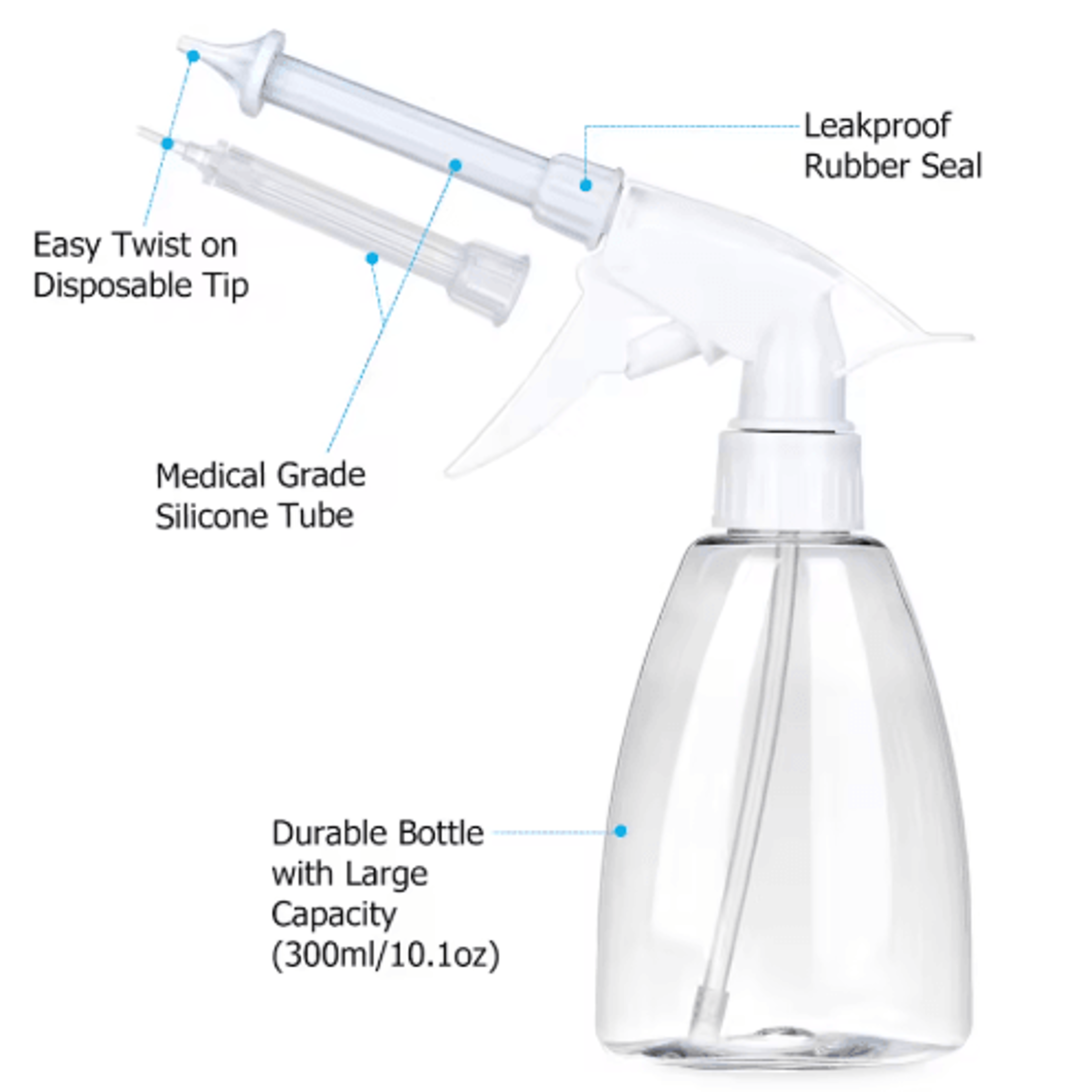 300ml Ear Cleaner Wax Removal Tool  Portable Water Irrigation Flushing System 6