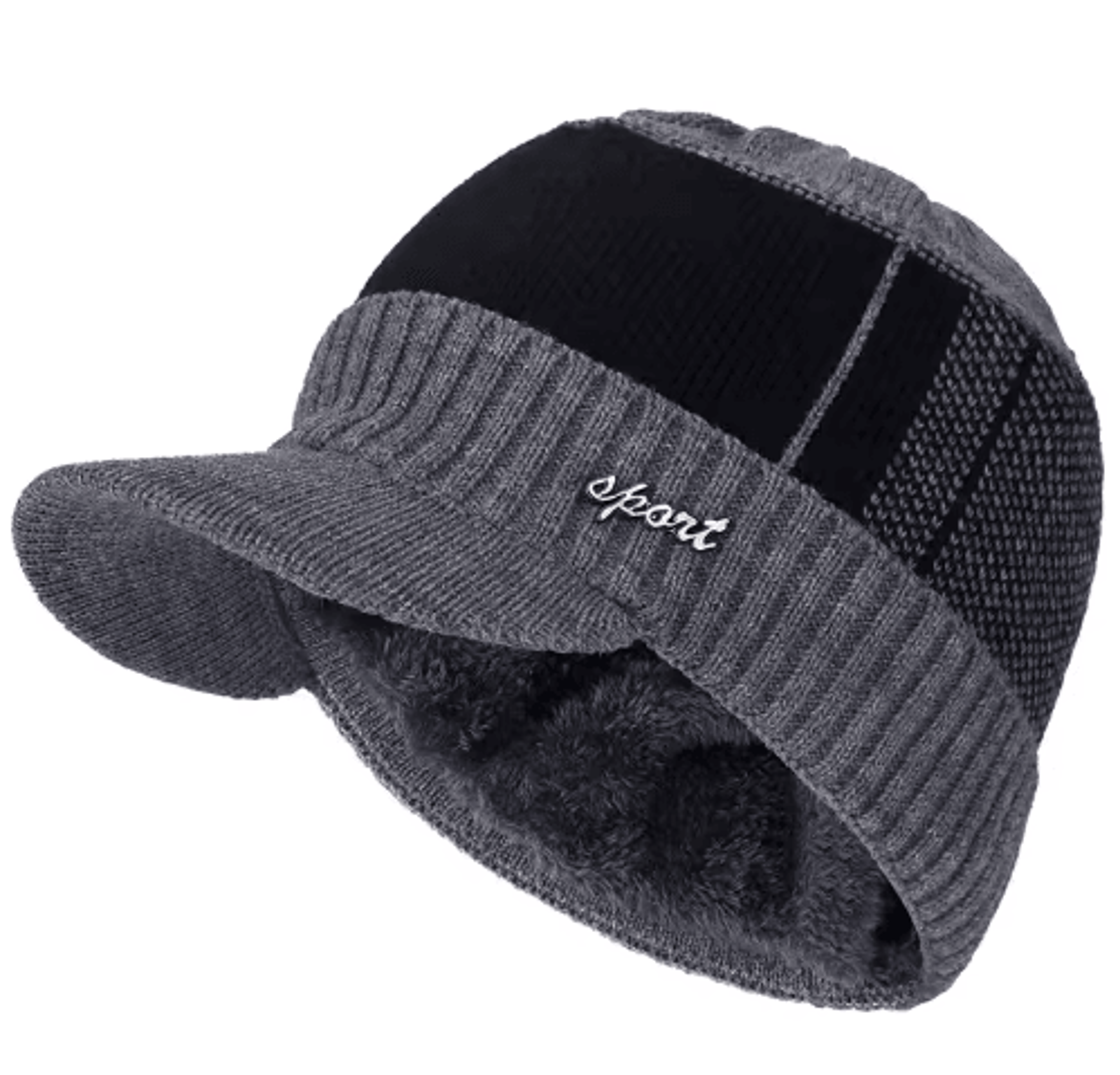 Unisex FurLined Winter Beanie With Brim  Thick Knit Warm Hat For Men  Women 4