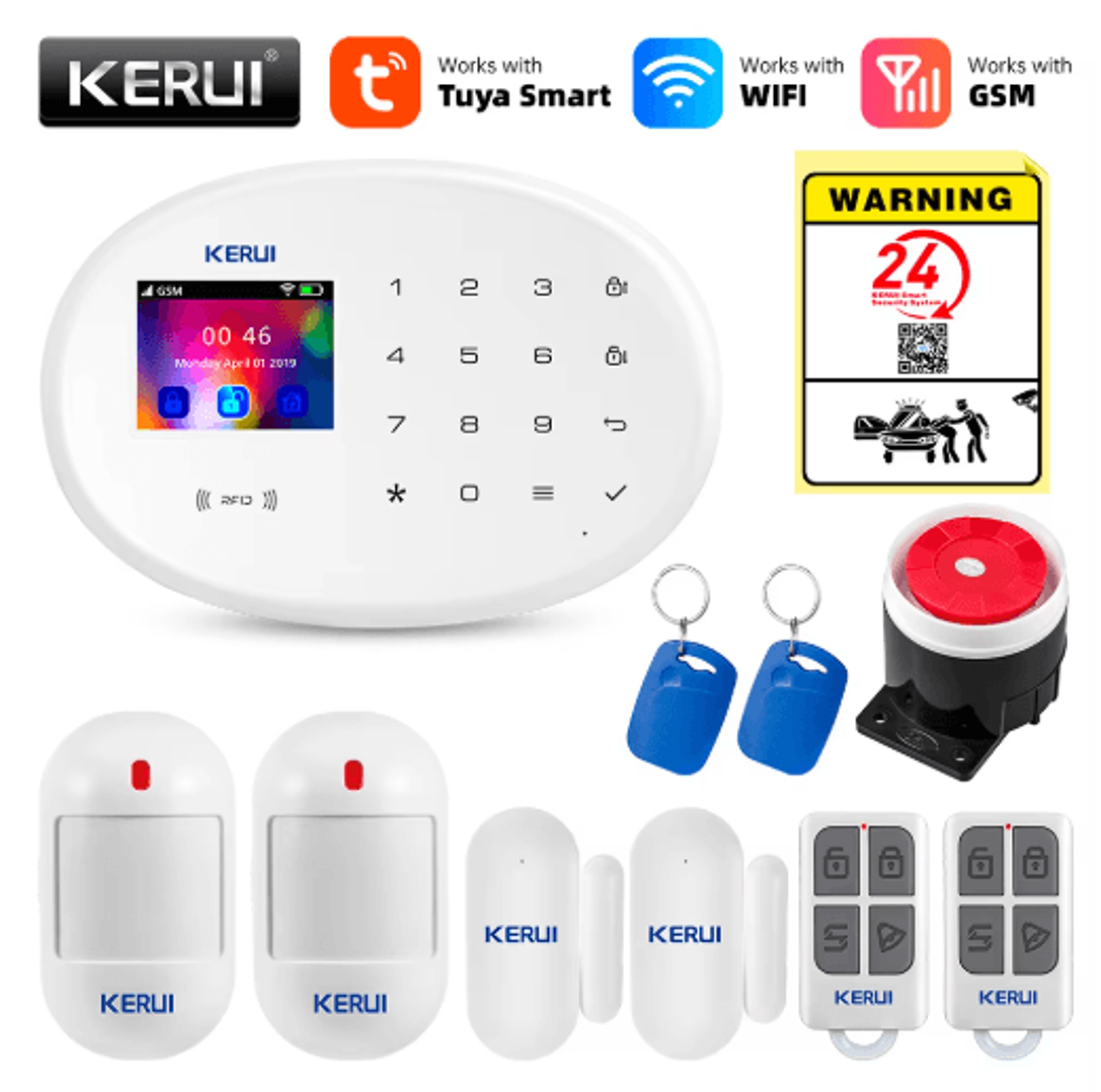 KERUI Smart Home Alarm System  WiFi  GSM 433MHz Wireless Security Kit 11