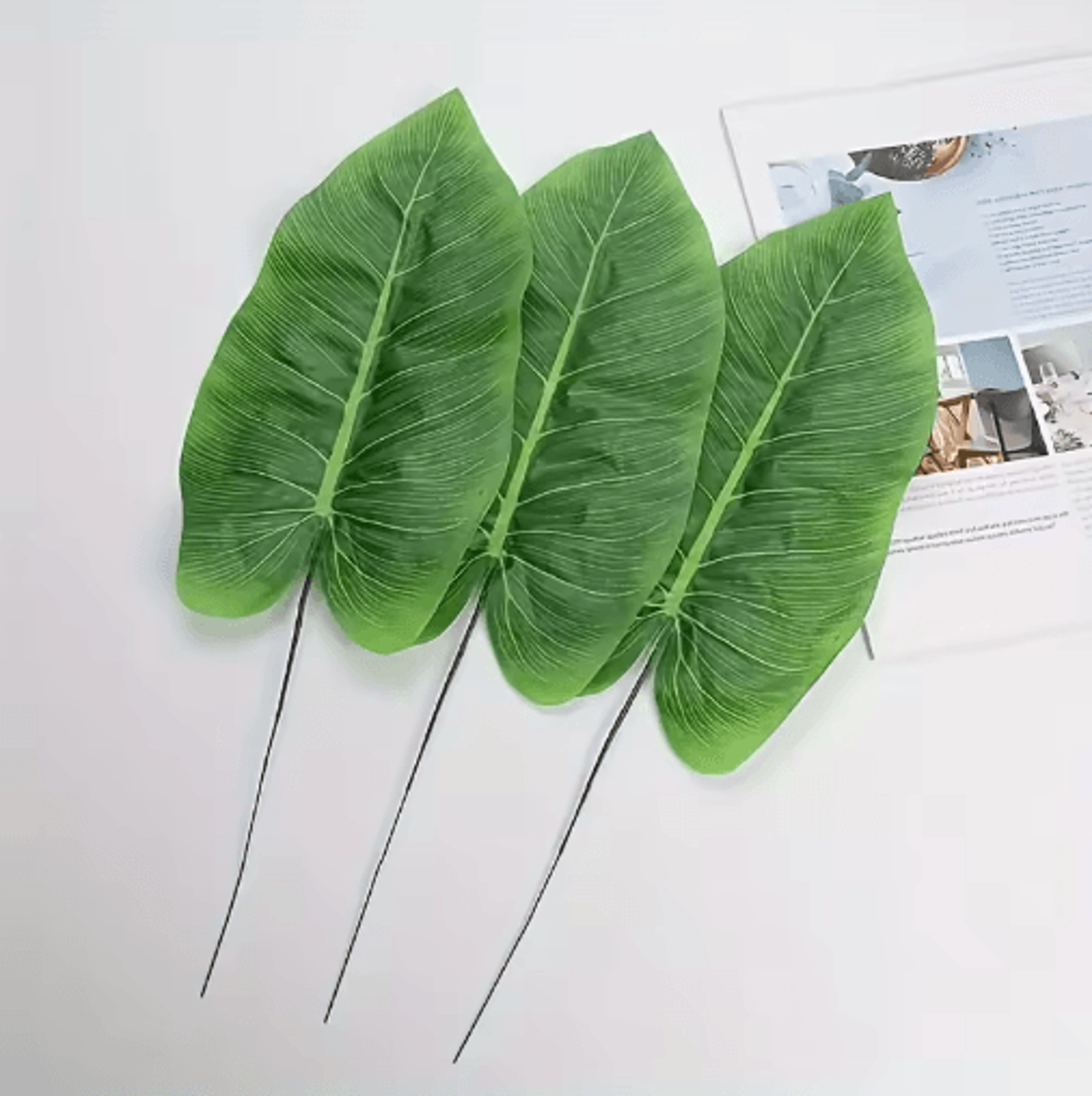 Artificial Banana Leaf Palm Branches 20Pack  Realistic Green Foliage For Home  Event Decor 5