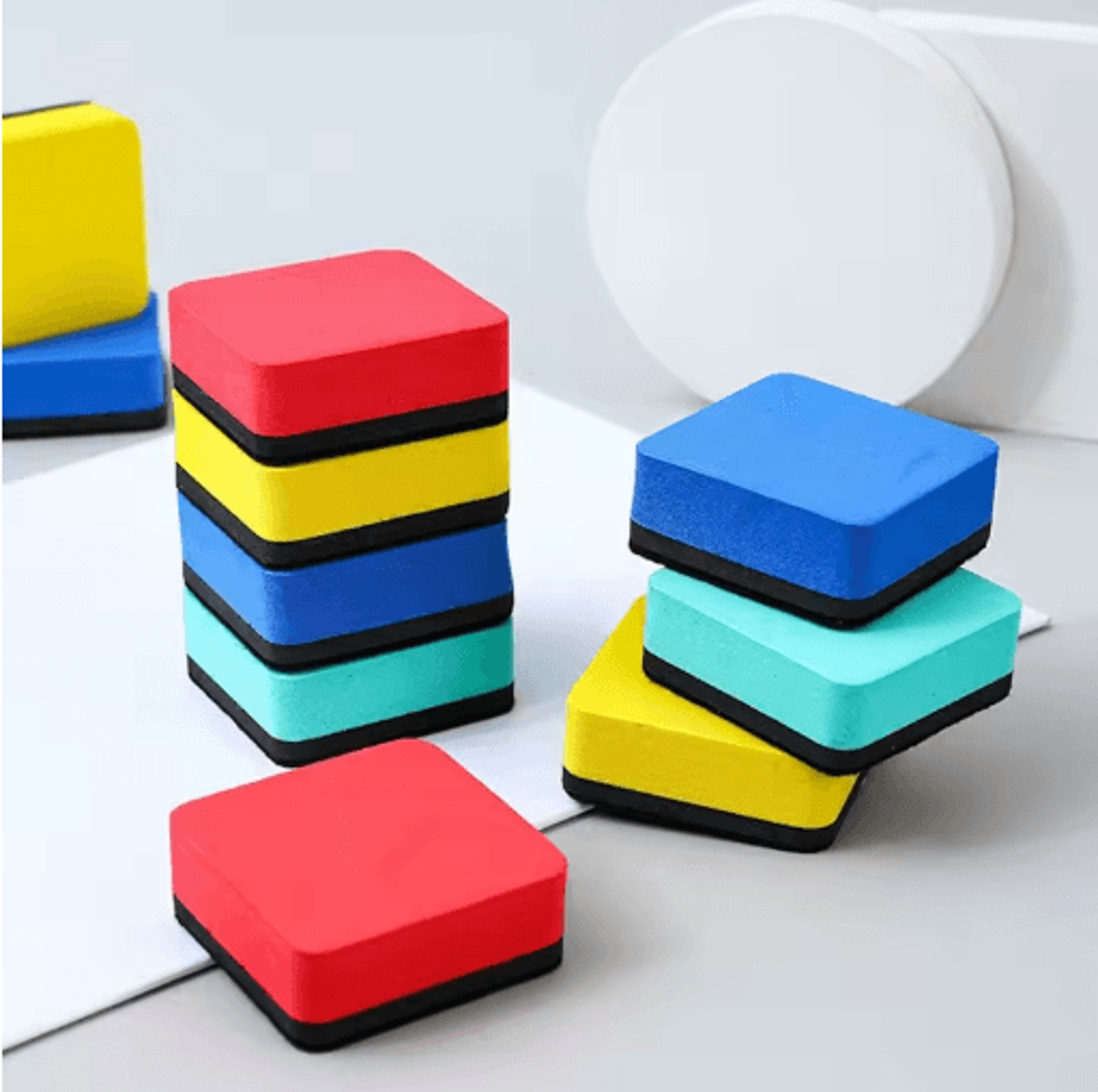 Magnetic Whiteboard Erasers 10Pack  DualColor Marker Cleaner For Office  Classroom Use 3