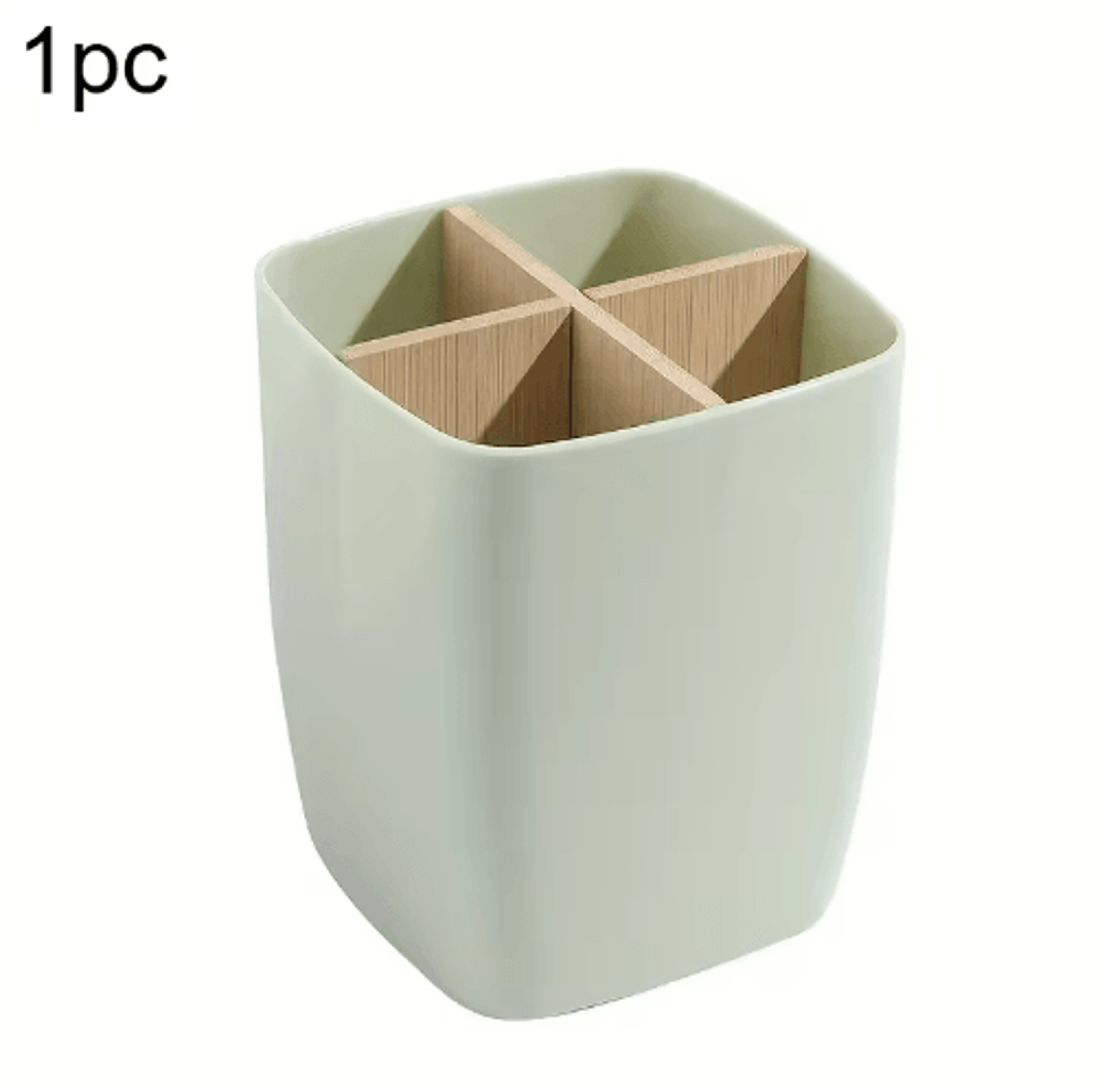 Bamboo Partition Desk Organizer  4Slot Pen Jewelry  Office Storage Box 1