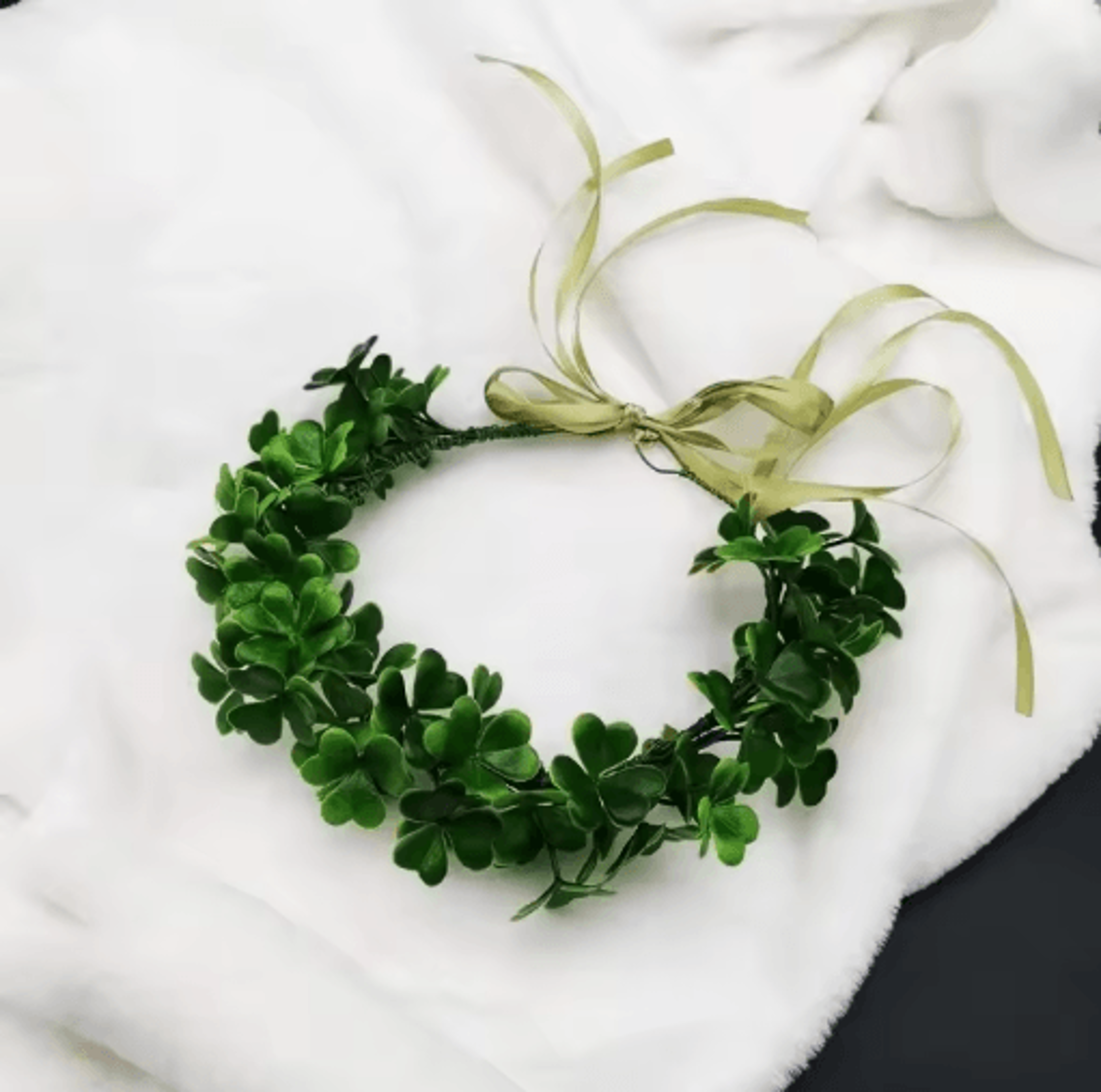 Clover Wreath Headwear  St Patricks Day Lucky Grass Hair Accessory For Photography  Festive Decor 3
