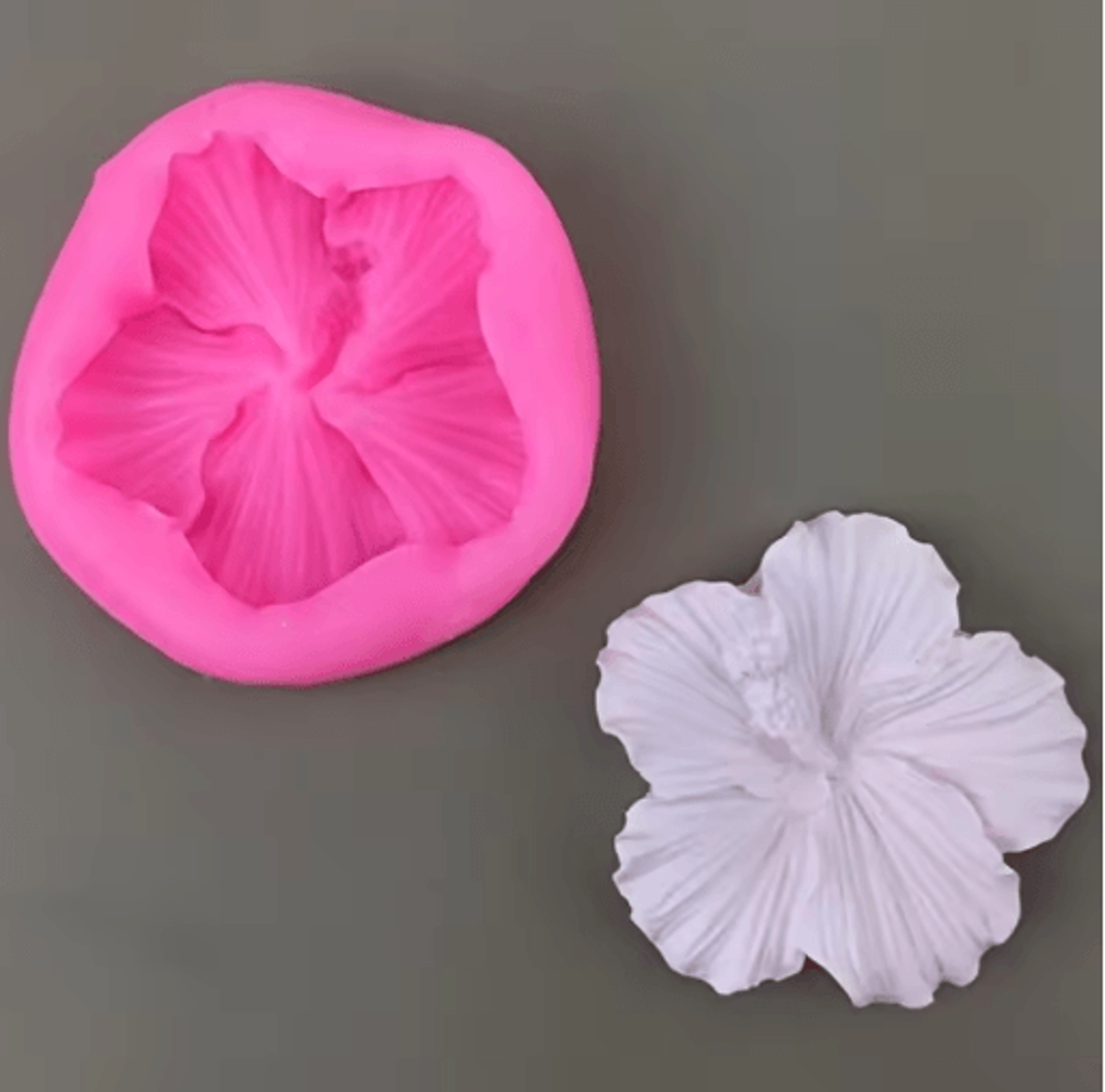Silicone Hibiscus Flower Mold  5Petal Round Flower Casting Mold For DIY Crafts 4
