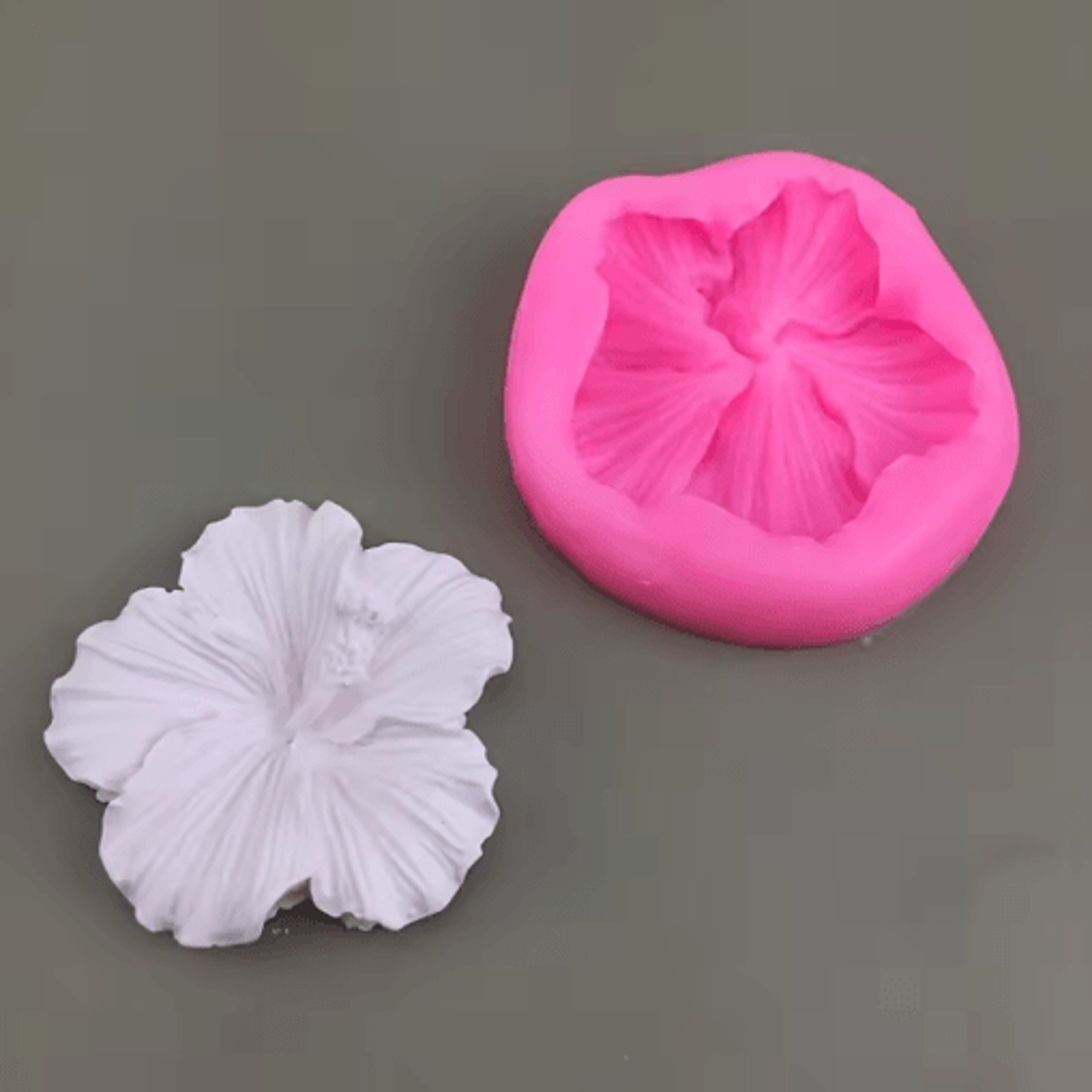 Silicone Hibiscus Flower Mold  5Petal Round Flower Casting Mold For DIY Crafts 0