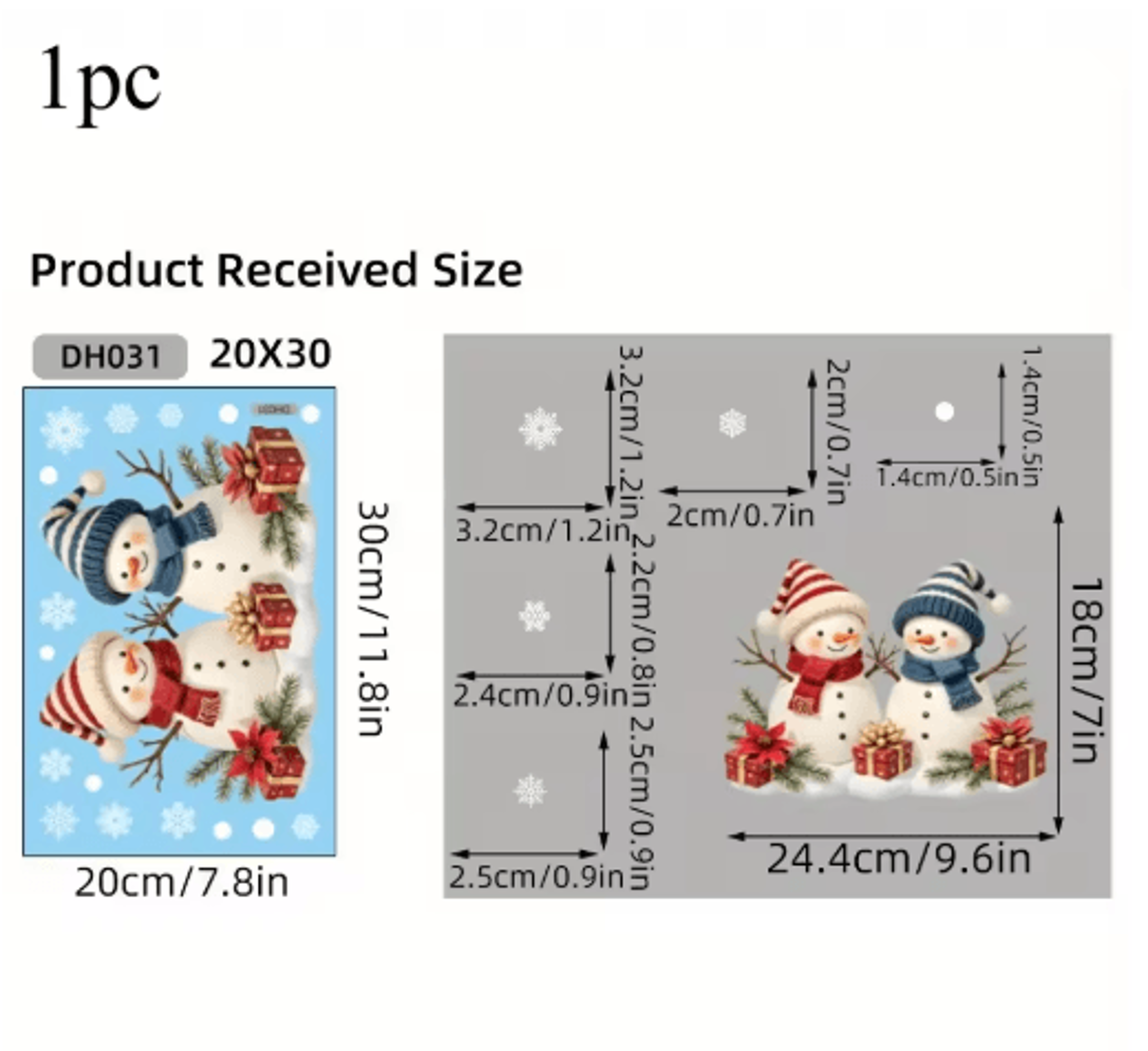 Christmas Snowman Window Clings  Removable Static Cling Holiday Decal For Windows 2