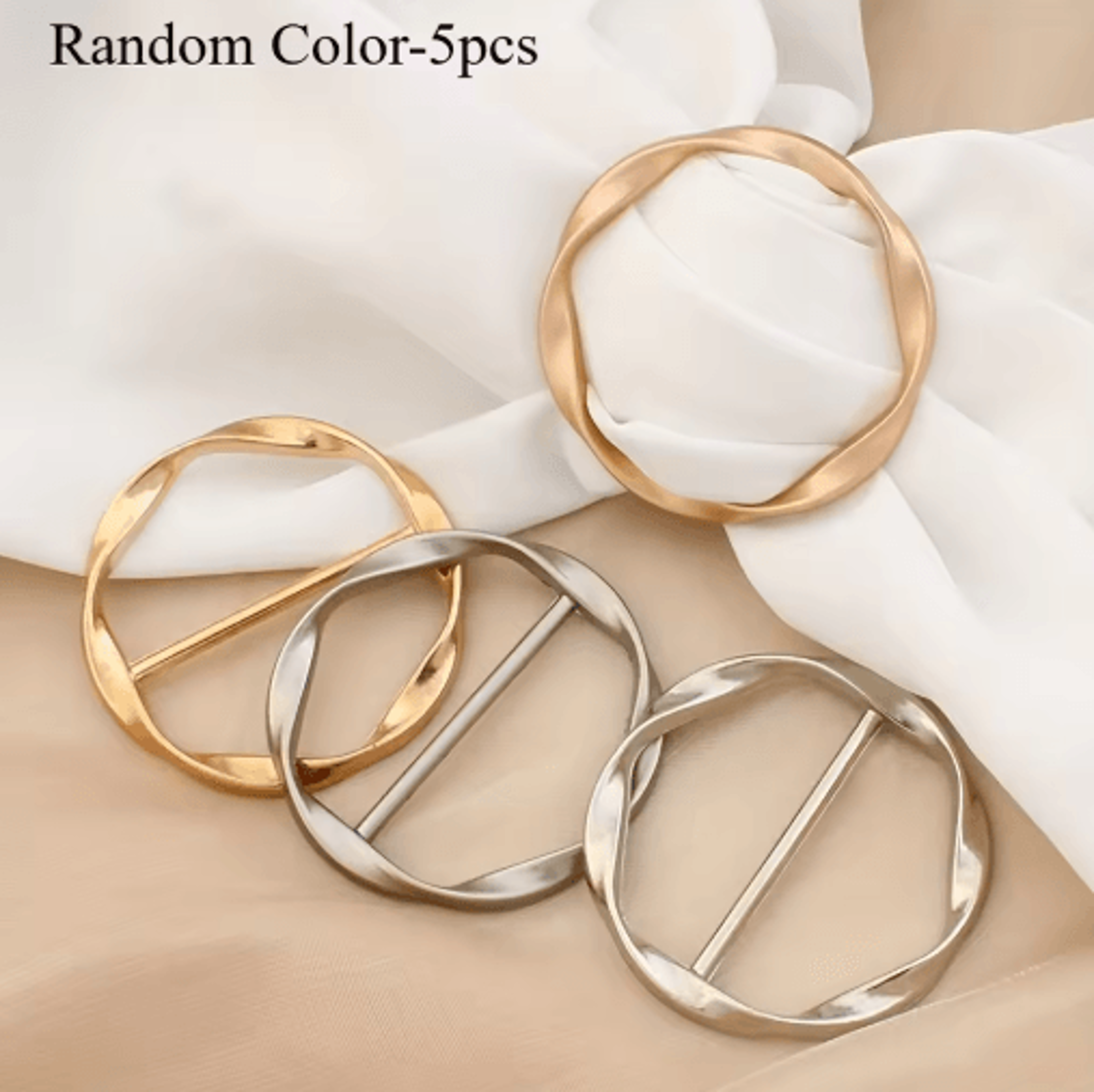 Adjustable Shirt Ring  Scarf Buckle Set 5Pack  Multipurpose Fashion Belt Accessories 1