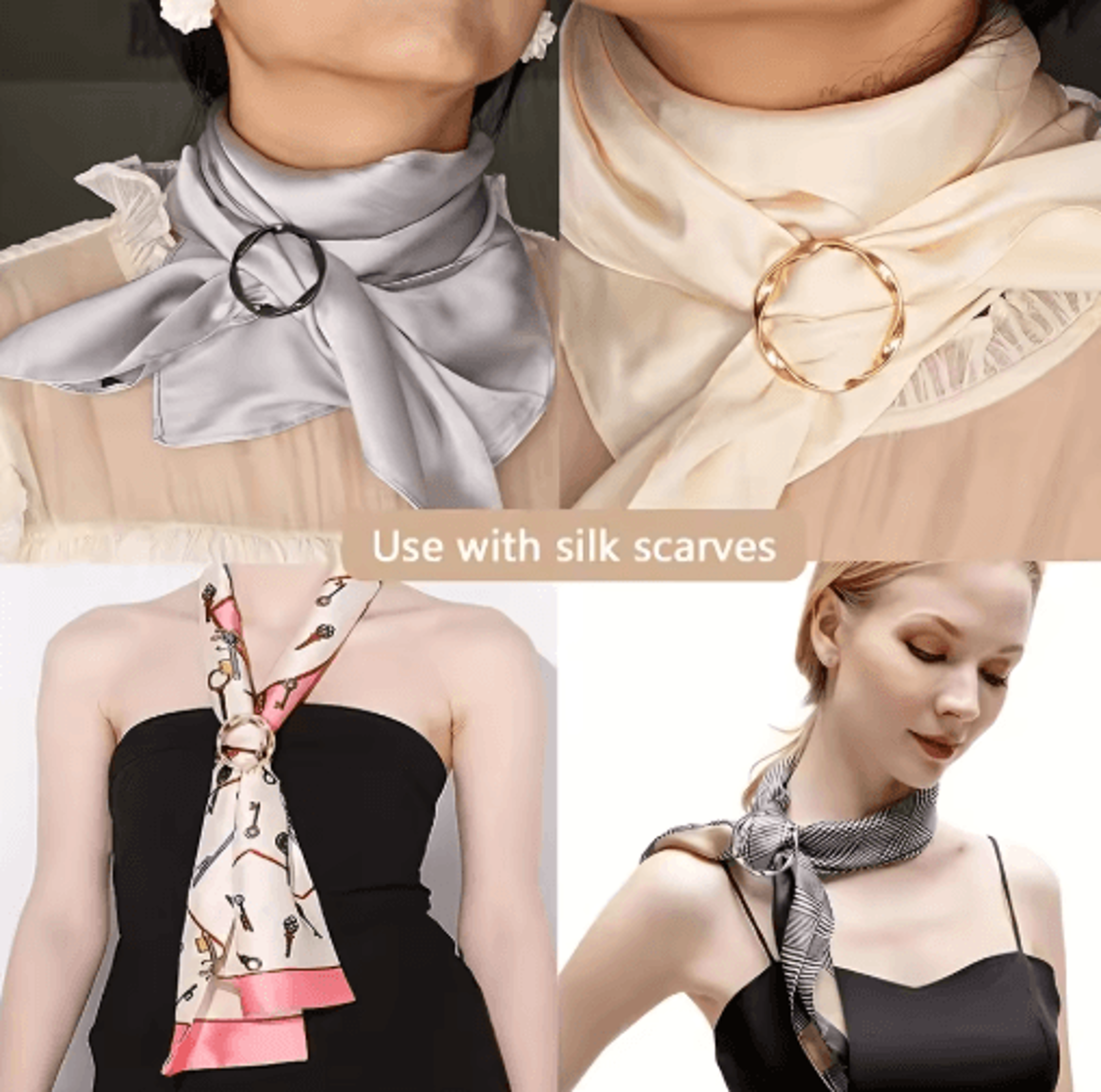 Adjustable Shirt Ring  Scarf Buckle Set 5Pack  Multipurpose Fashion Belt Accessories 4