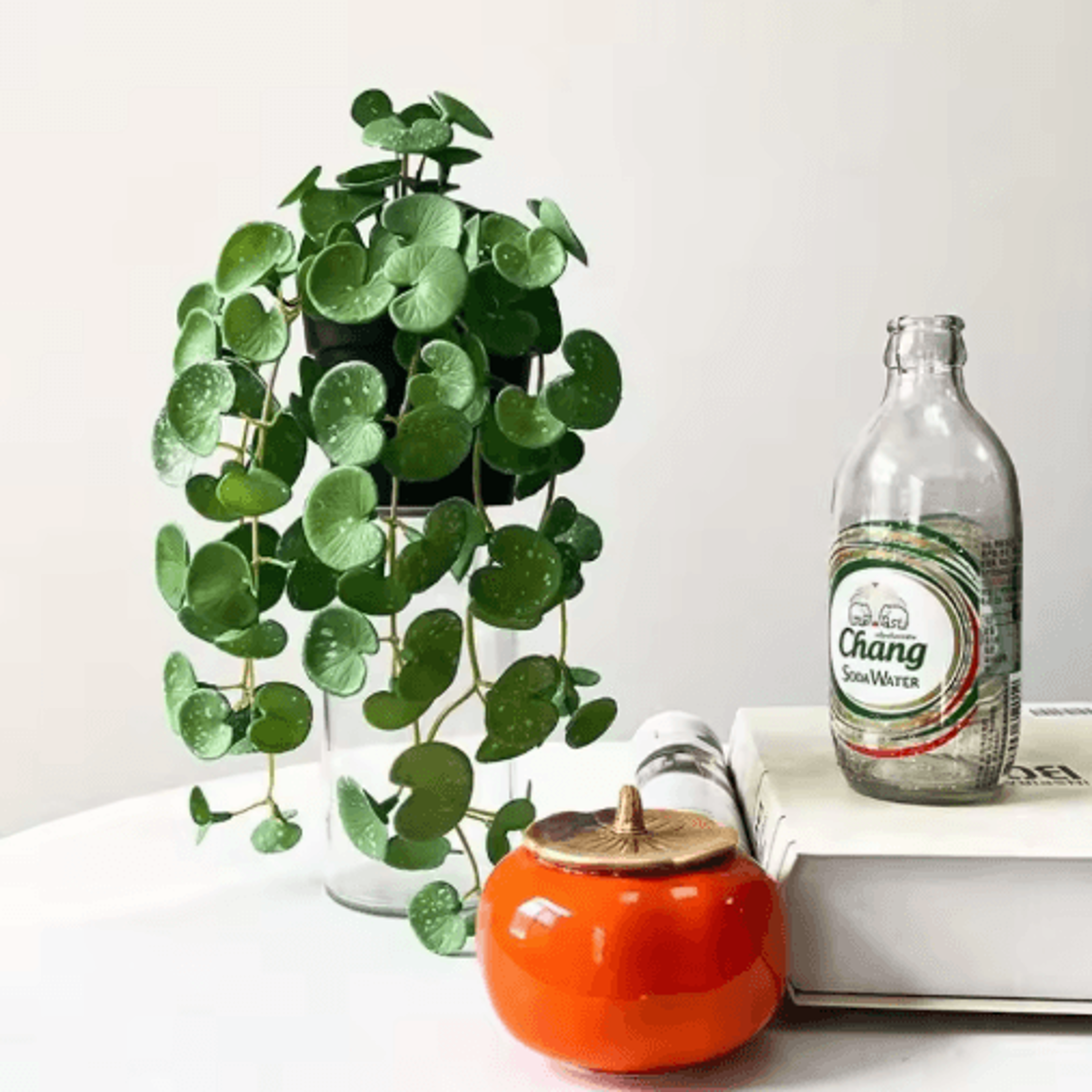 Artificial Copper Coin Grass Plant Bouquet  Lifelike Green Wall Hanging For Home  Office Decor 0