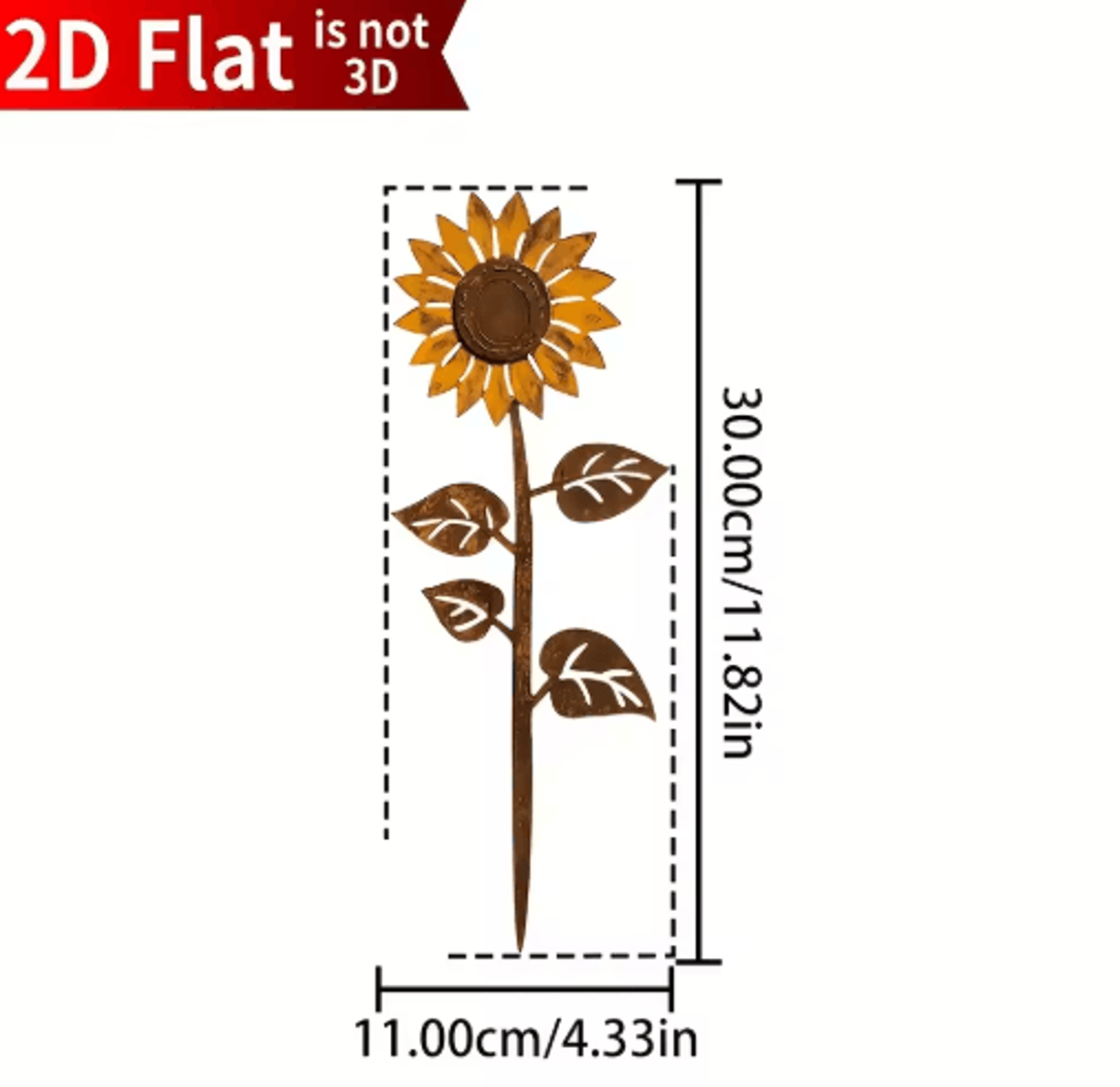 Rustic Metal Sunflower Garden Stake  Vintage Outdoor Yard Art Accent 2