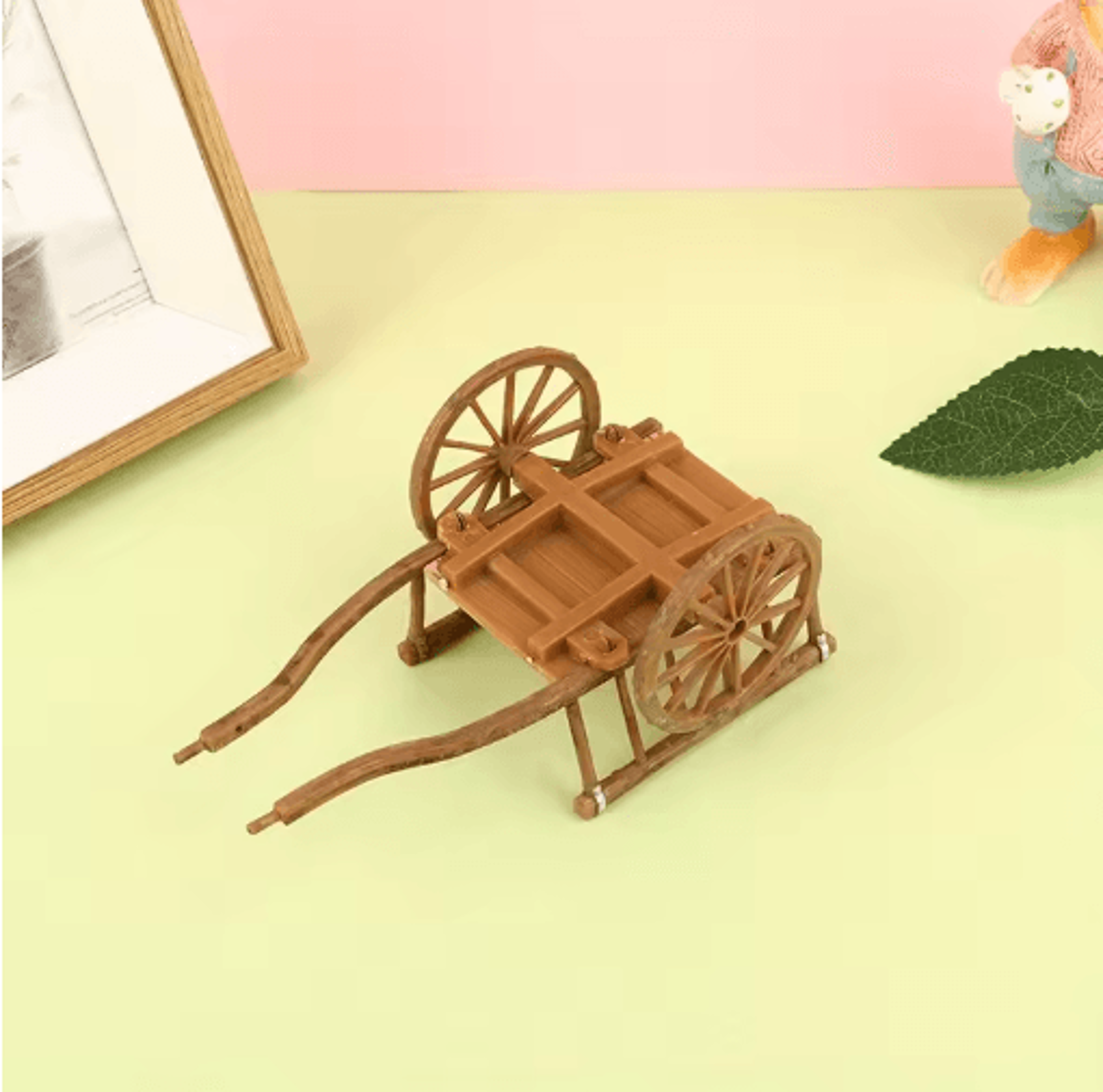 Dollhouse Mini Cart Model  Realistic Miniature Garden Accessory For DIY Displays 5