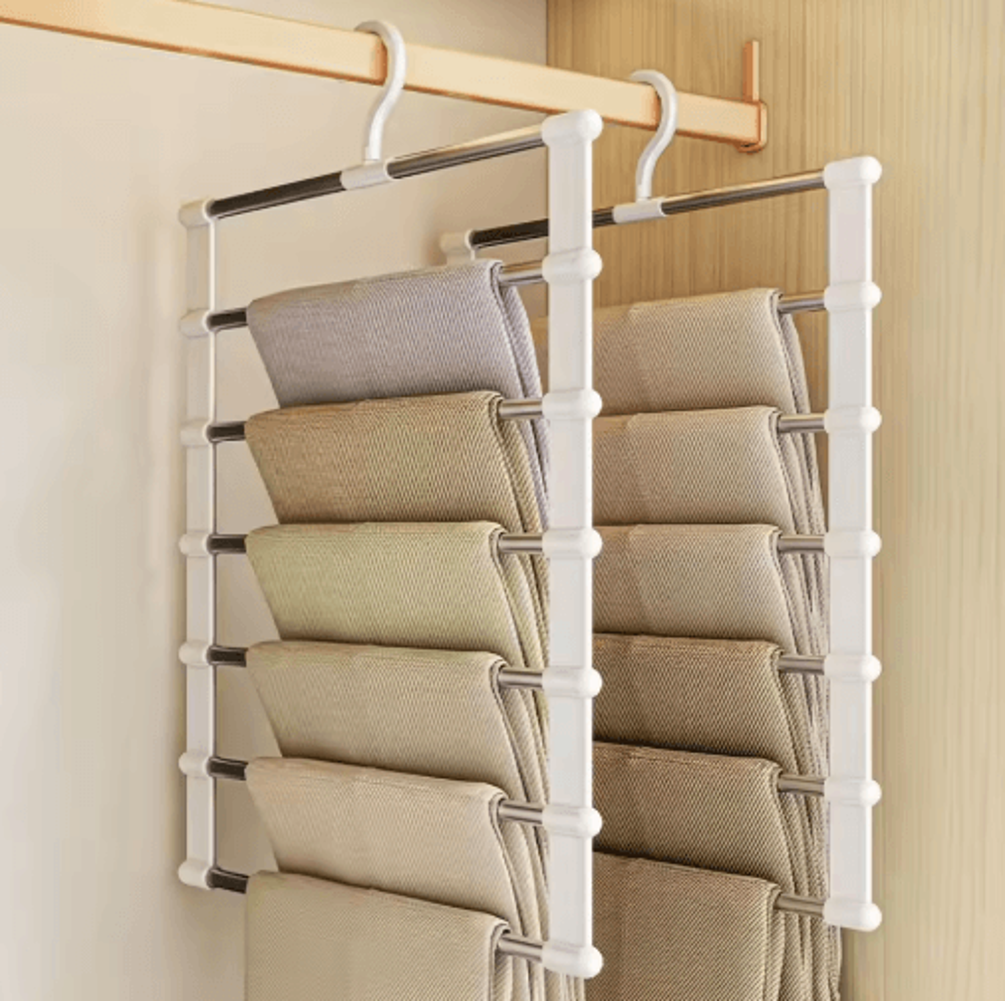 MultiTier Pants Hanger  SpaceSaving Trouser Organizer For Closets 0