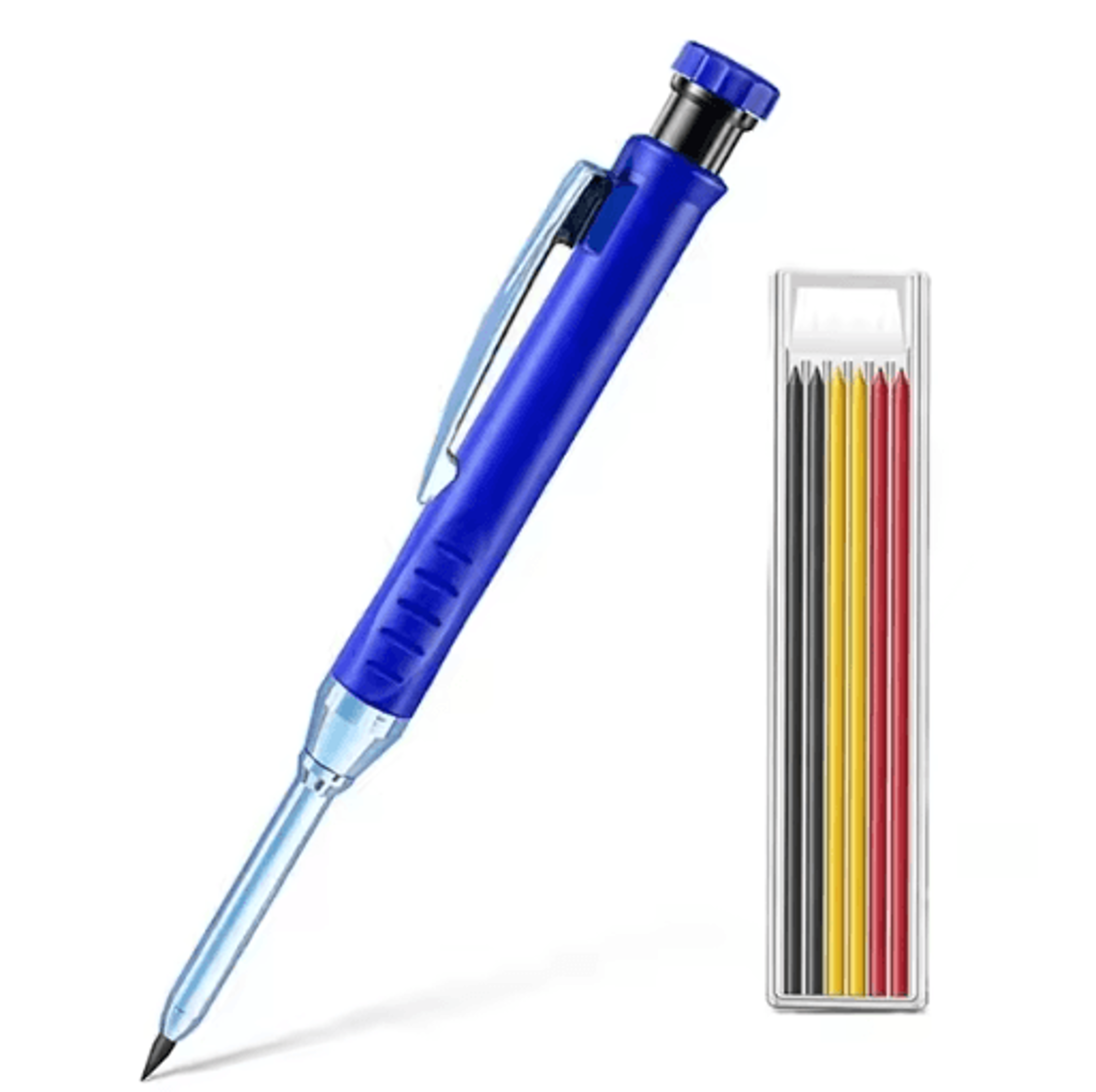 28mm Carpenter Mechanical Pencil Set  Long Head Marking Tool With Sharpener 1