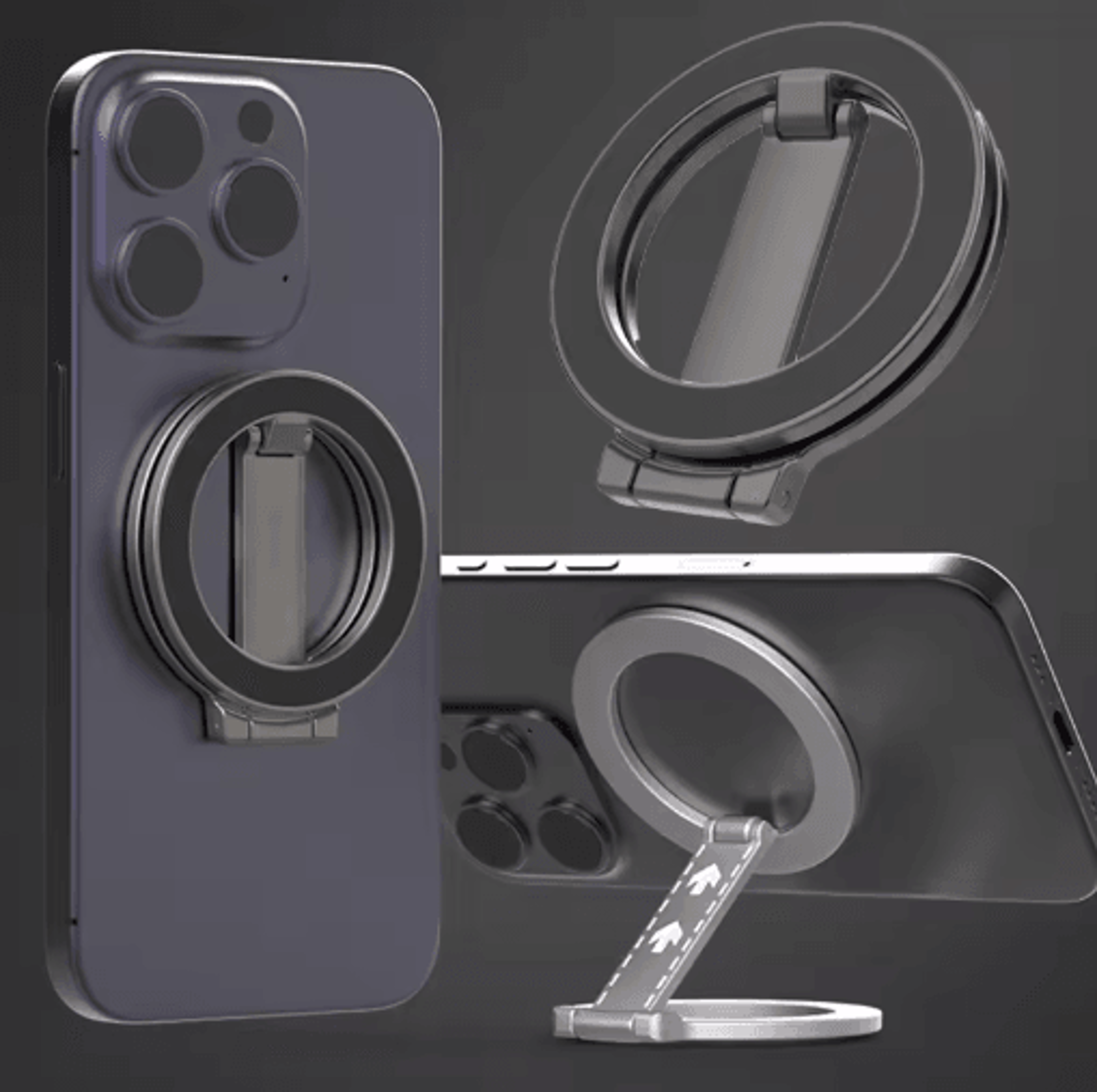 Magnetic Ring Phone Holder  Foldable MagSafe Stand With DoubleSided Magnet 0