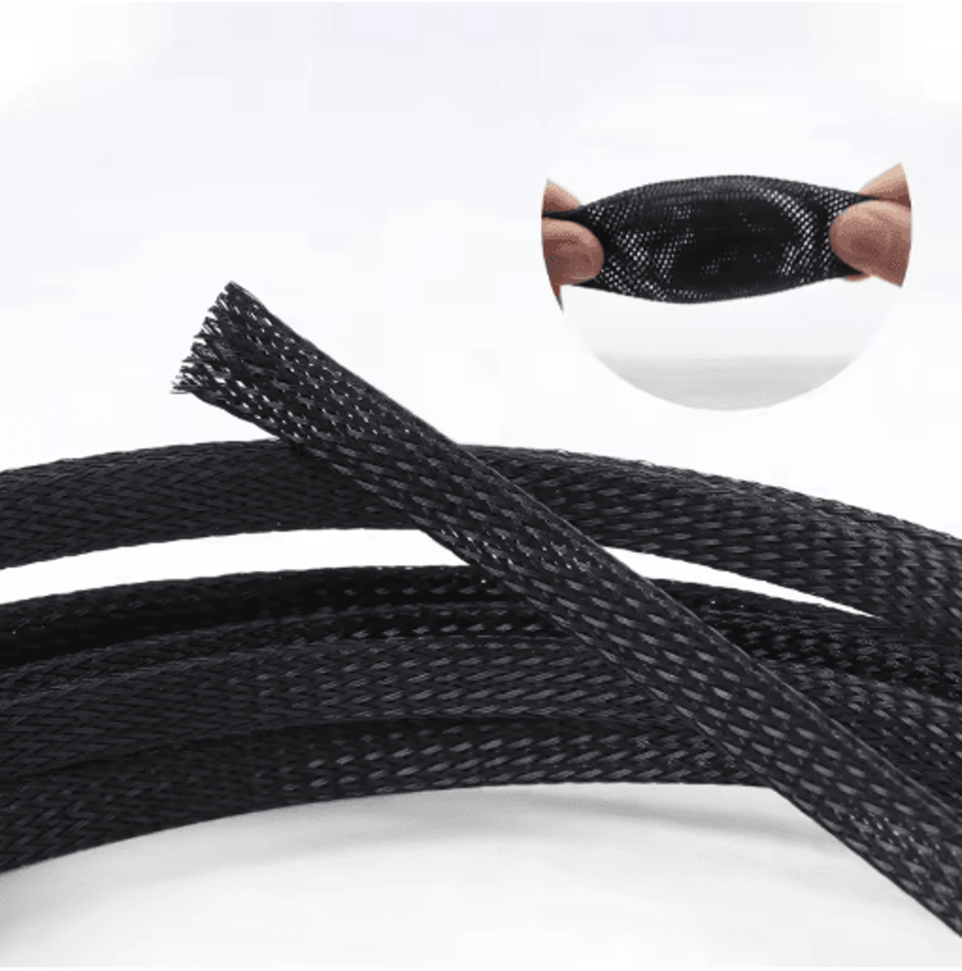 Expandable Braided Cable Sleeve PET Nylon Wire Mesh Protector For Cords And Wires 0