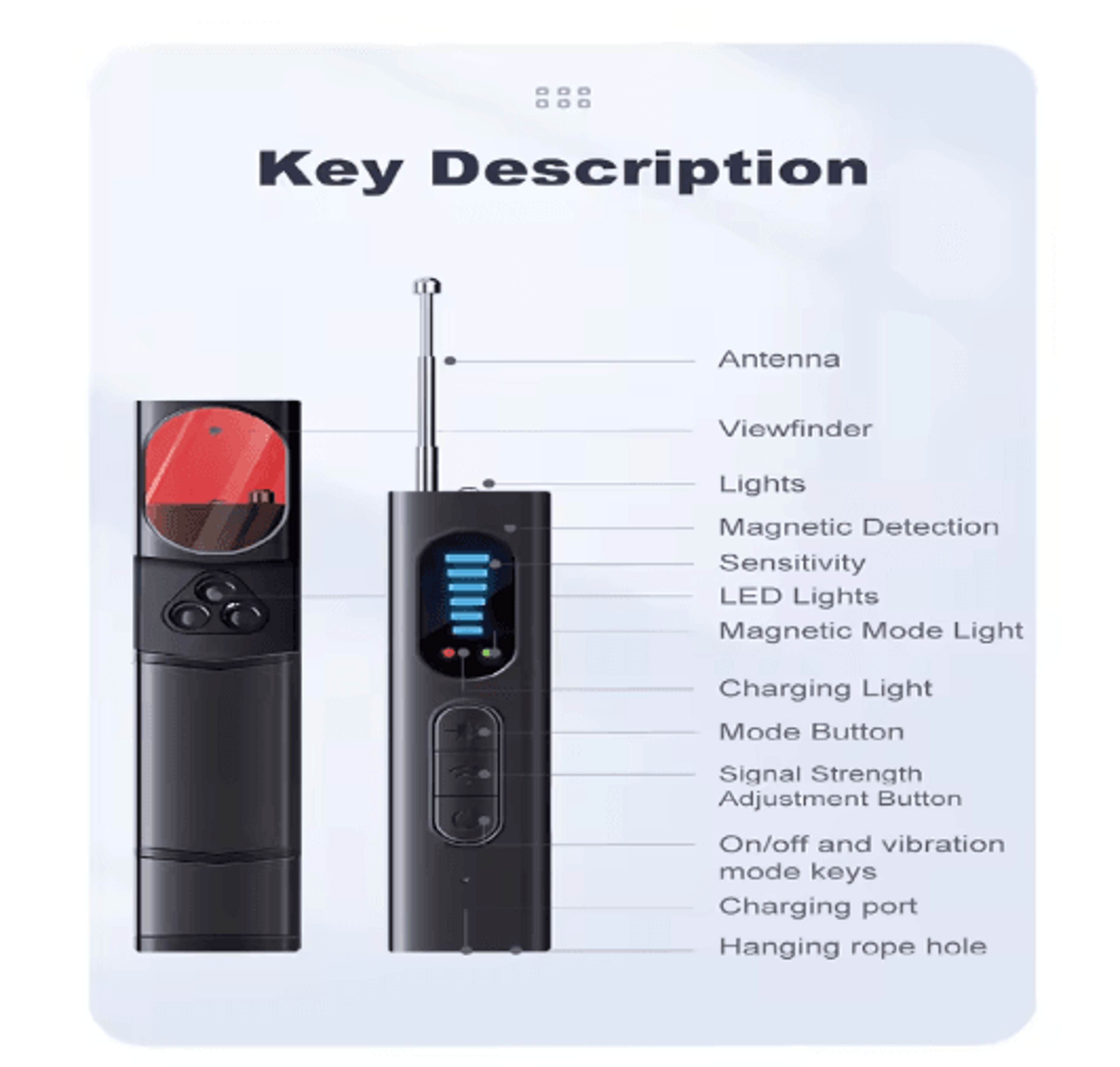 AntiSpy Signal Detector  Intelligent RF Infrared  GPS Bug Scanner 2