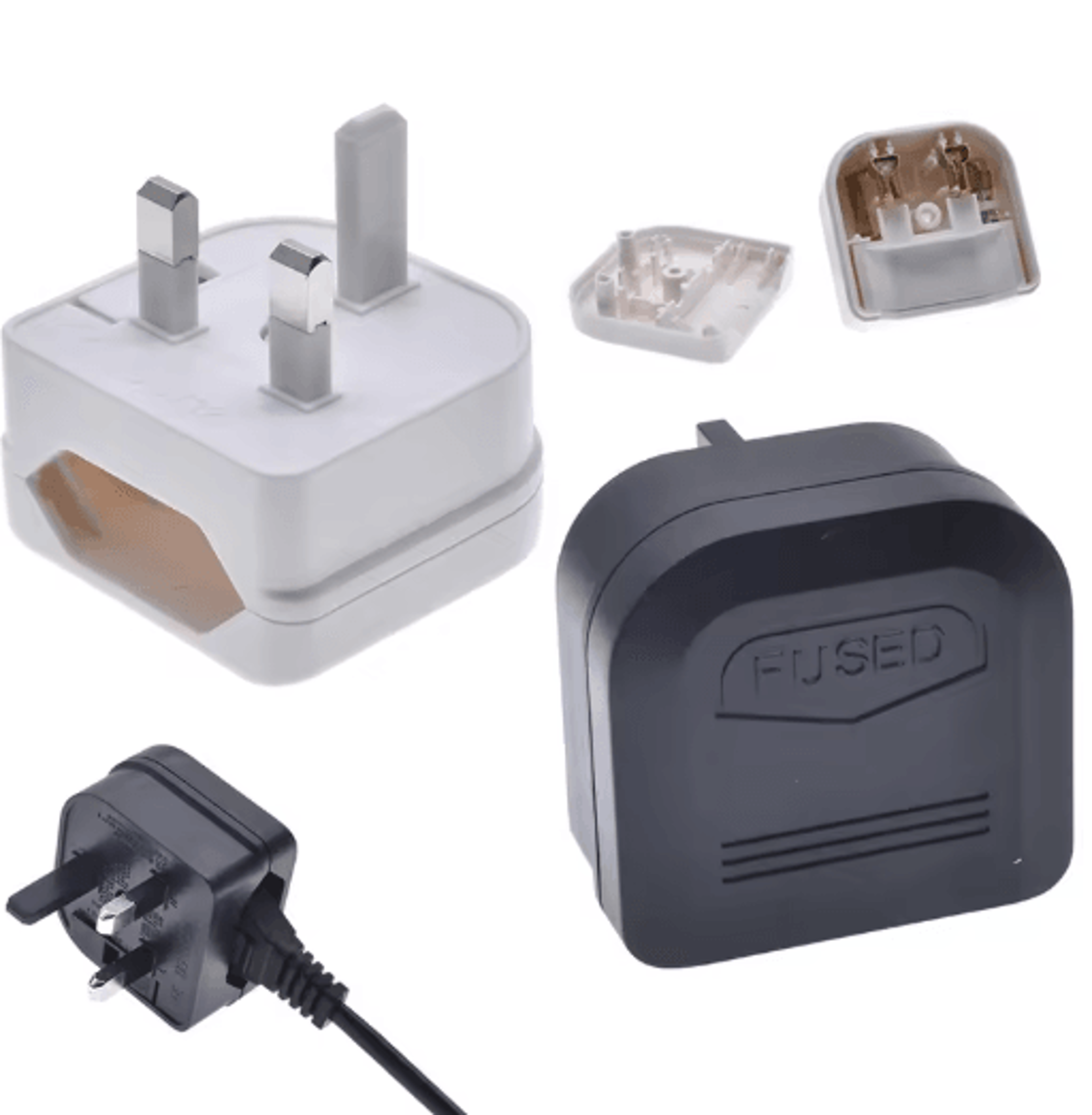 EU KR To UK Plug Adapter Fused Travel Power Converter 3A 5A 13A 0