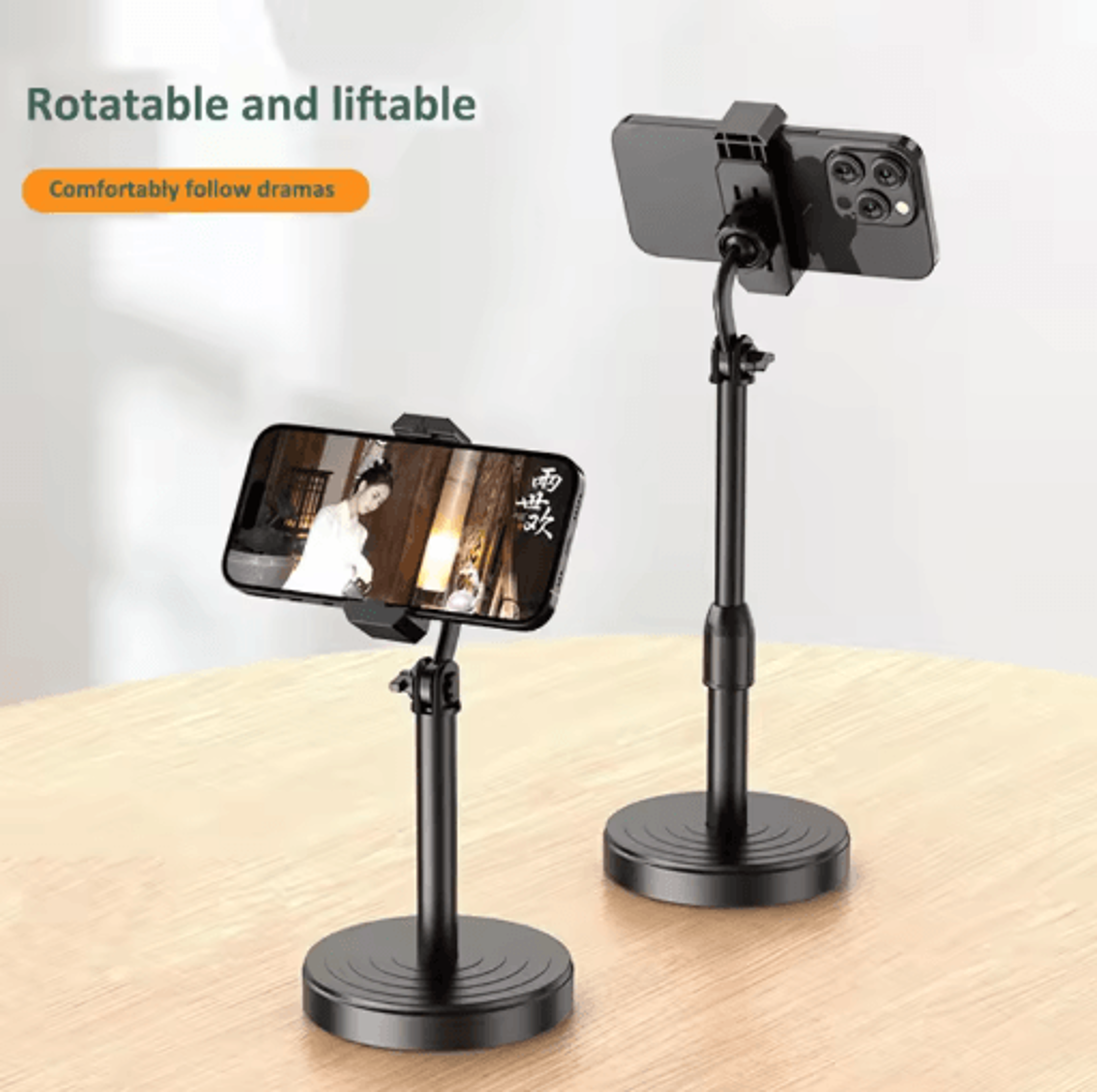 Rotatable And Liftable Phone Stand Adjustable Telescopic Mobile Holder For Live Streaming 0